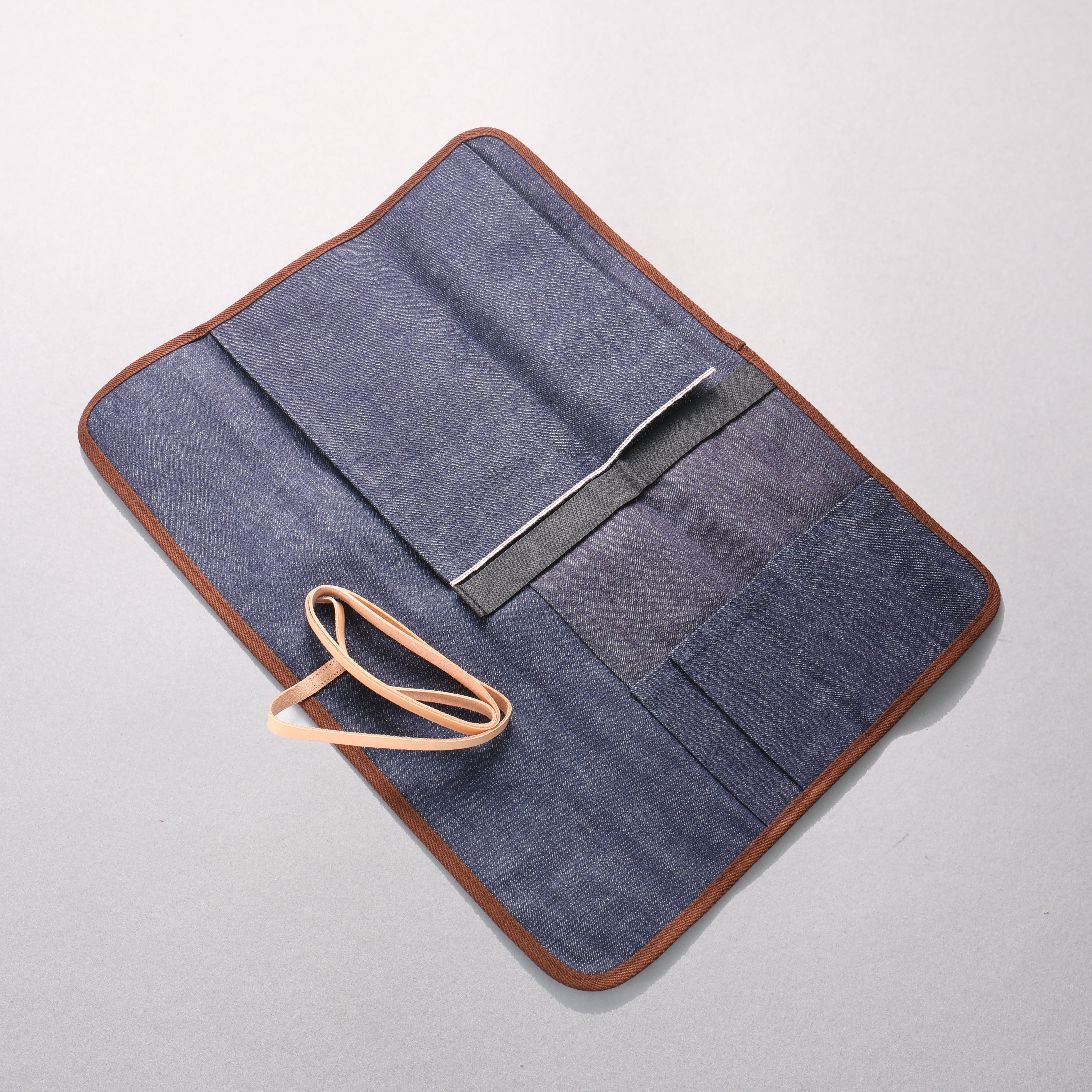 West Japan Tools 刀袋（可收納三把刀） 牛仔布 390mm x 510mm - 清助刃物