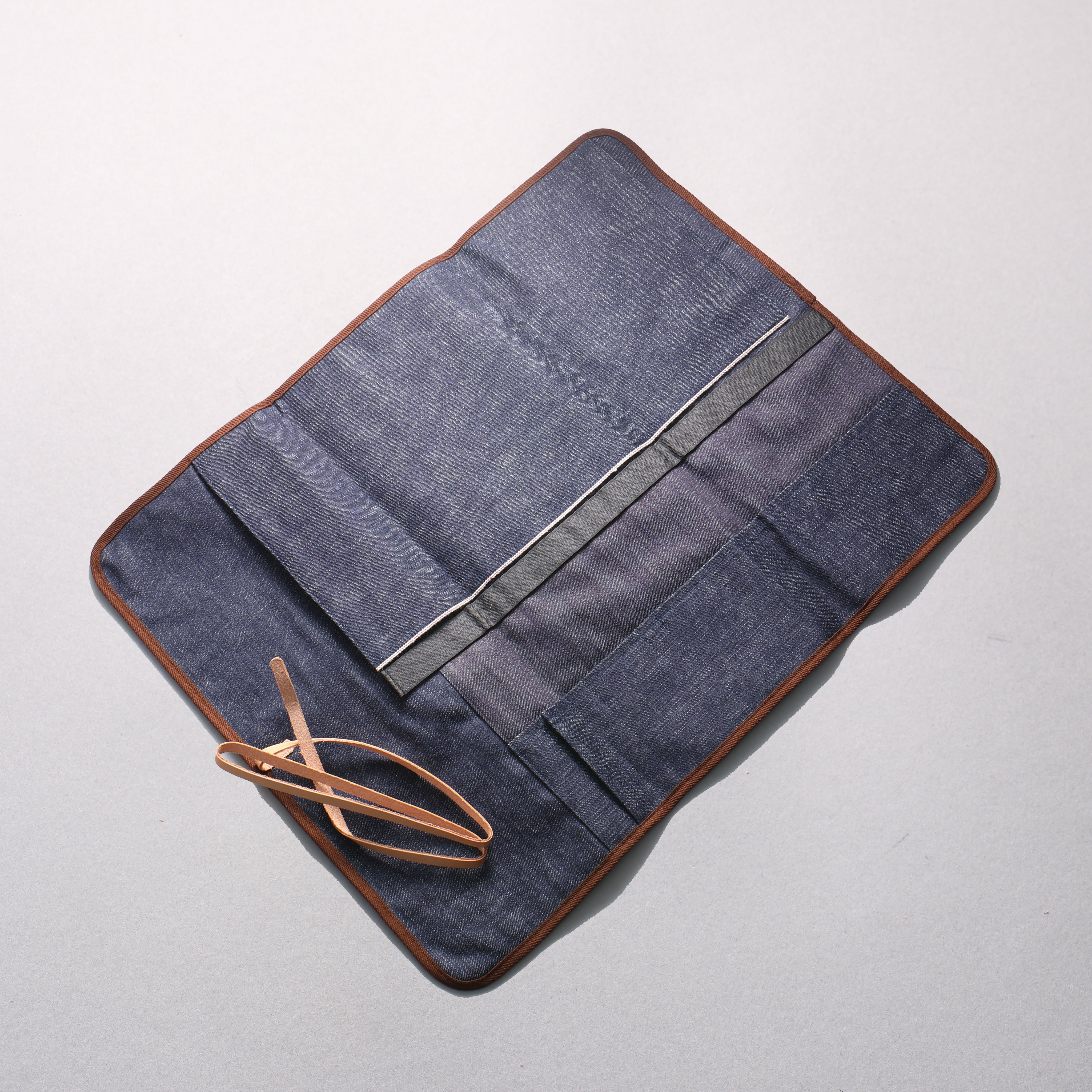 West Japan Tools 刀袋（可收納六把刀） 布 格紋 640mm x 510mm - 清助刃物