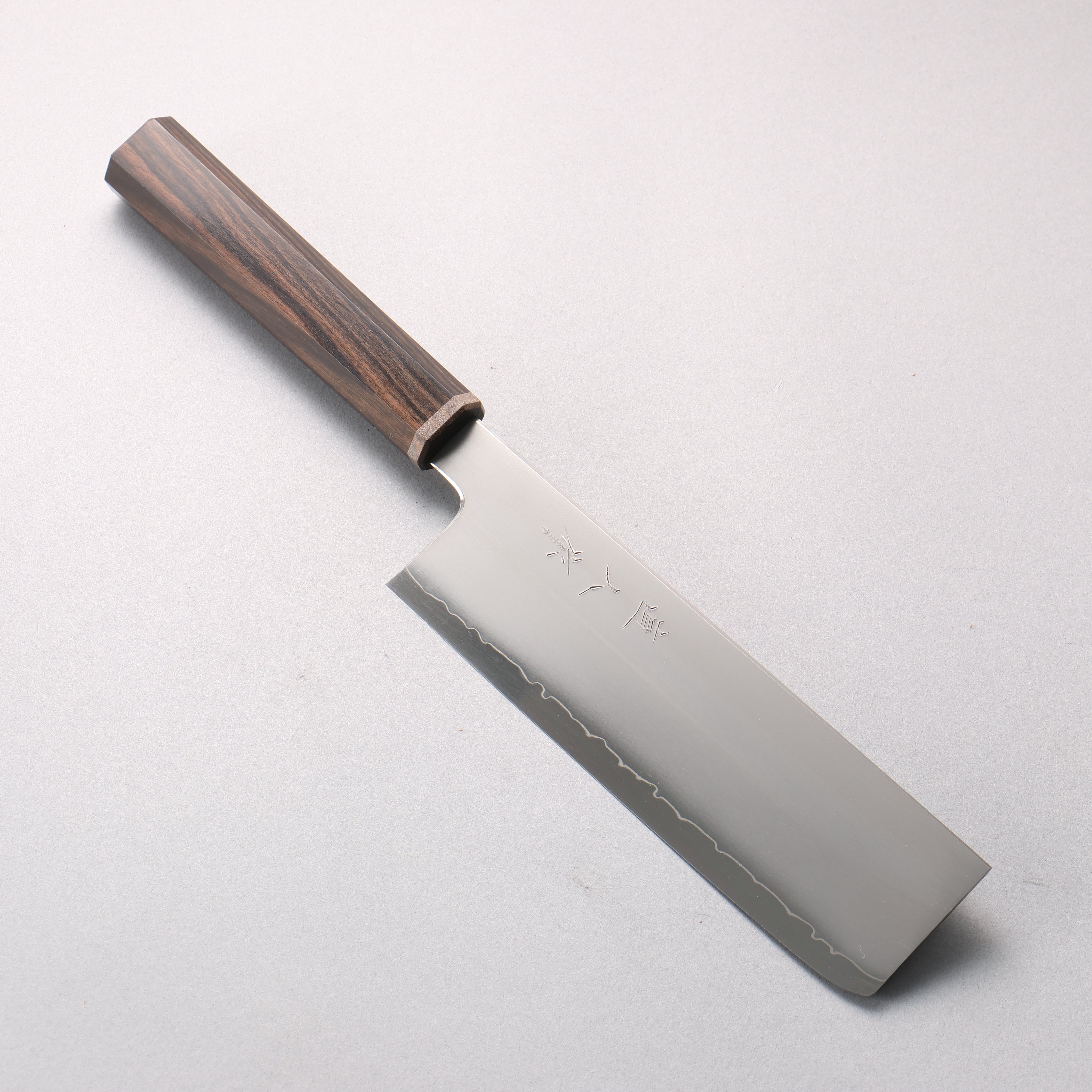 明神直人 SG2 霞研 菜切 170mm 條紋烏木（窄套圈：黑色穩定木） 握把 - 清助刃物