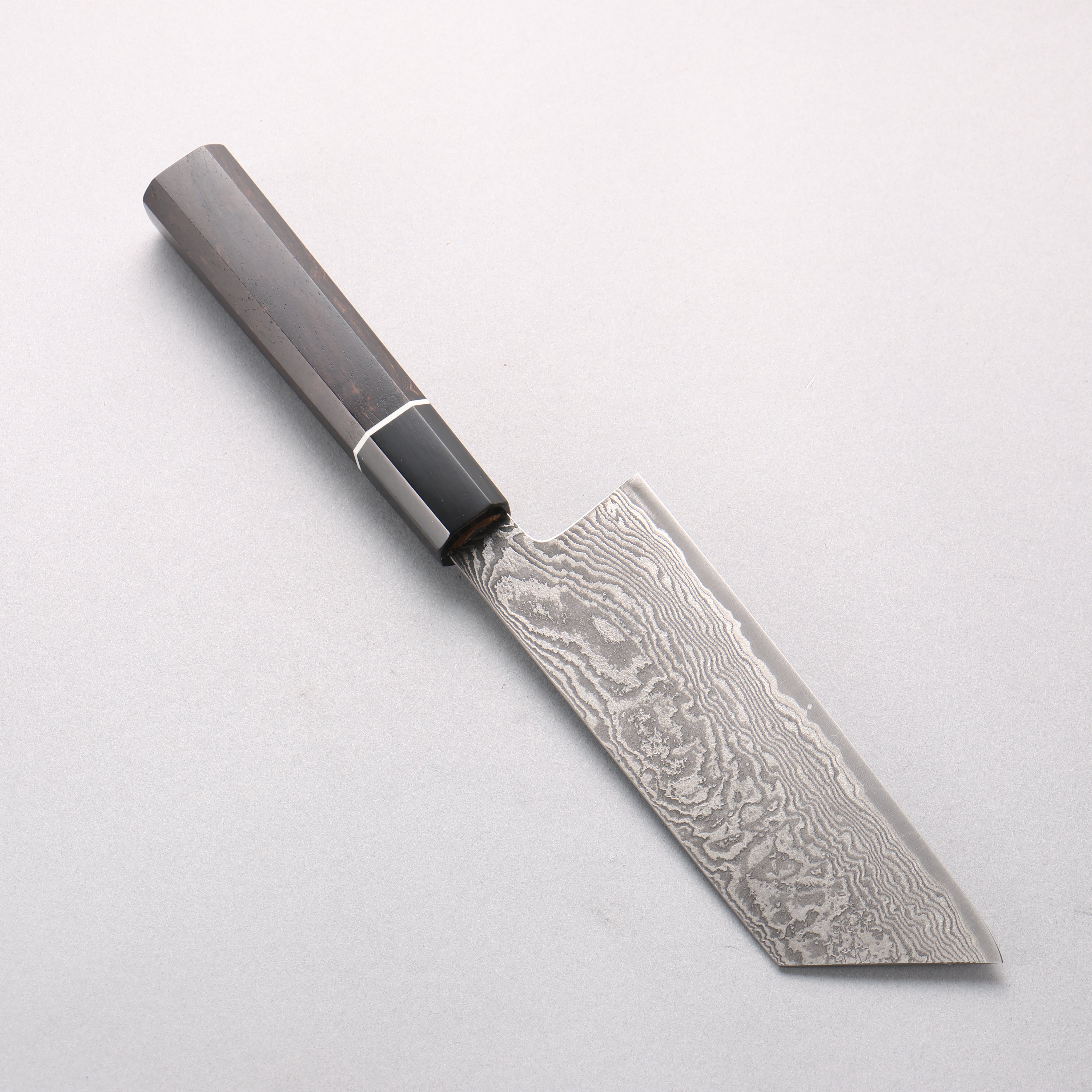 田中 誠貴 羽々斬 SG2 大馬士革紋 菜切 165mm 黑檀 (口輪：黑水牛角) 握把 - 清助刃物