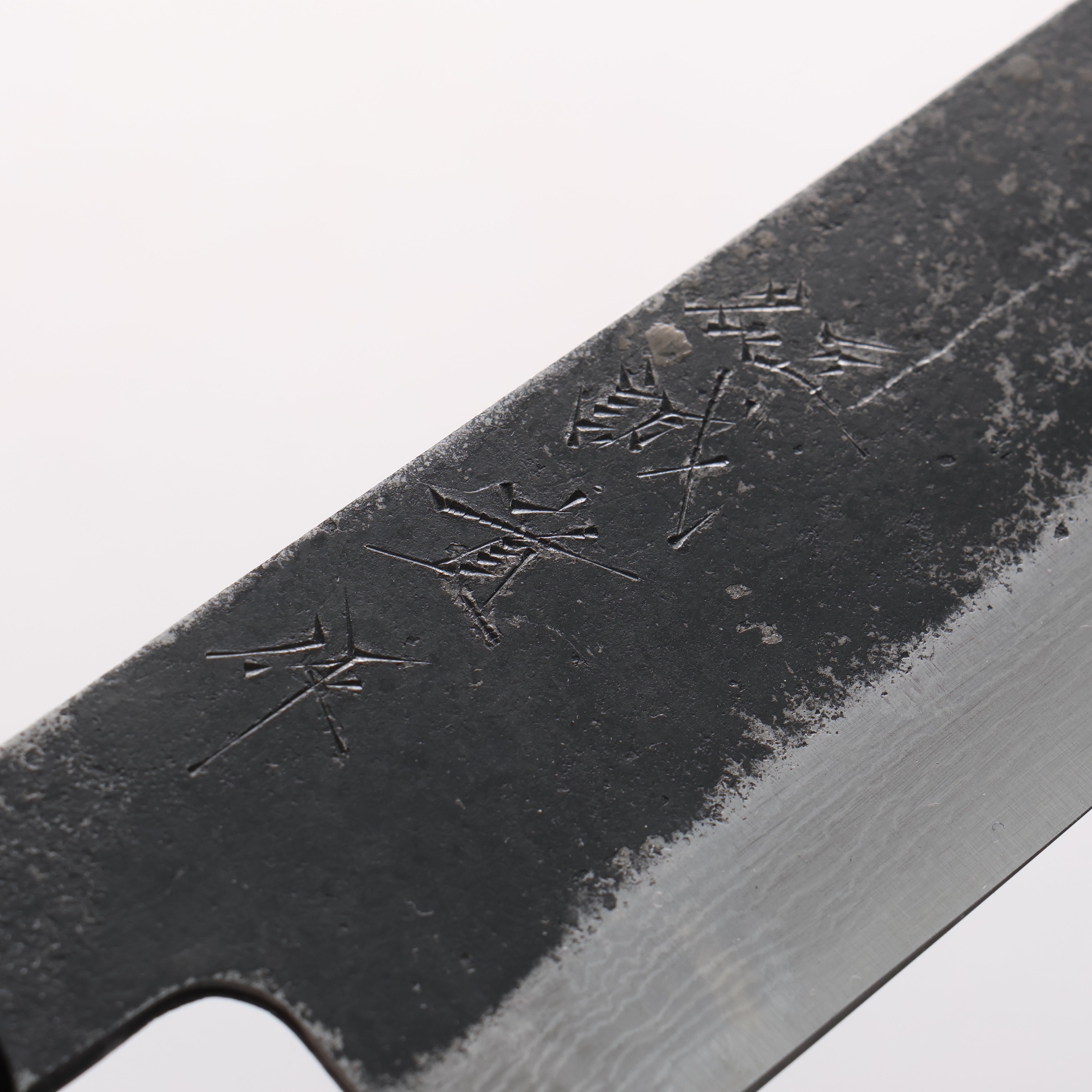 田中 誠貴 鐵火 青鋼二號 黑打 大馬士革紋 三德刀 170mm 核桃木 握把 - 清助刃物