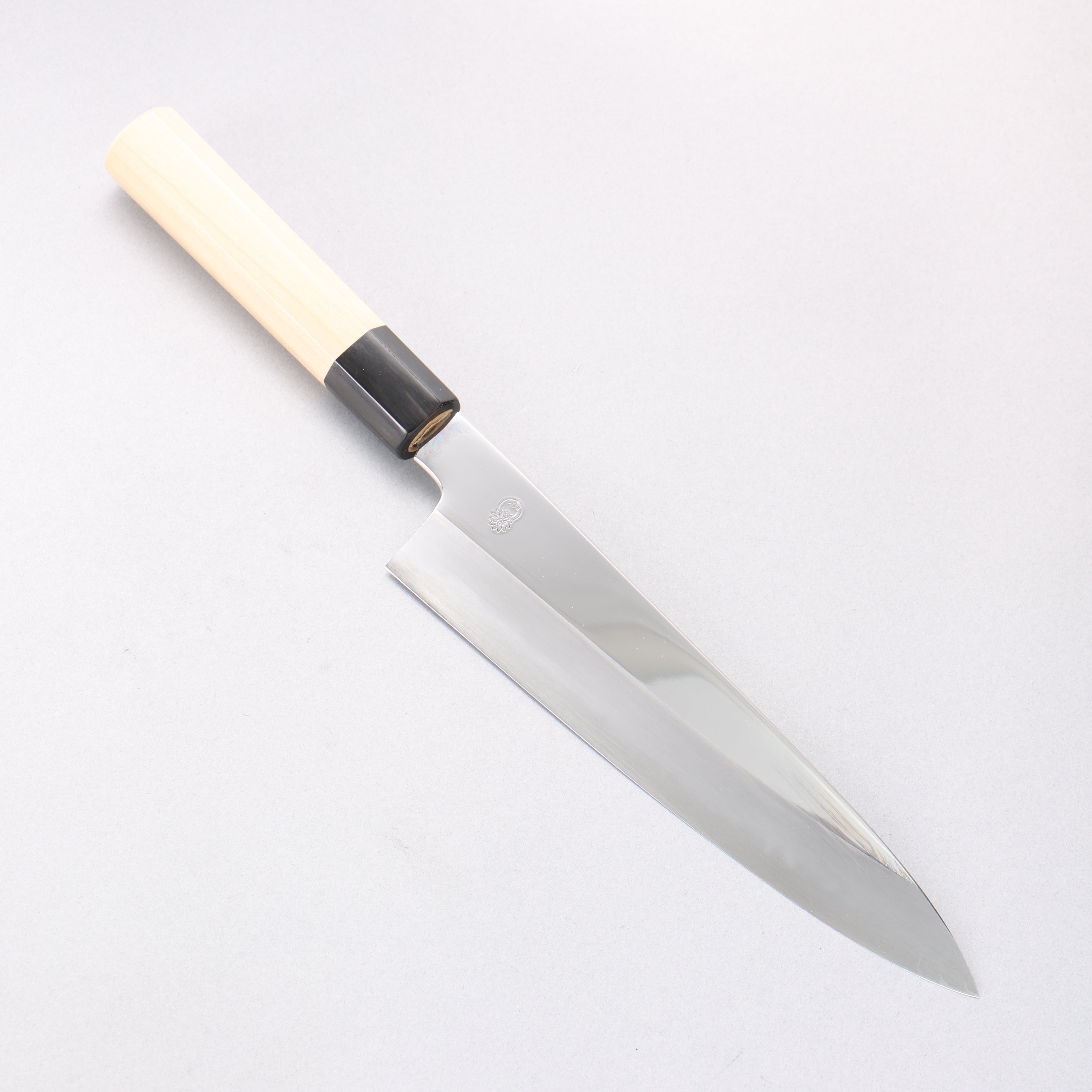 重陽 白鋼 鏡面處理 牛刀 210mm 木蘭握把 - 清助刃物