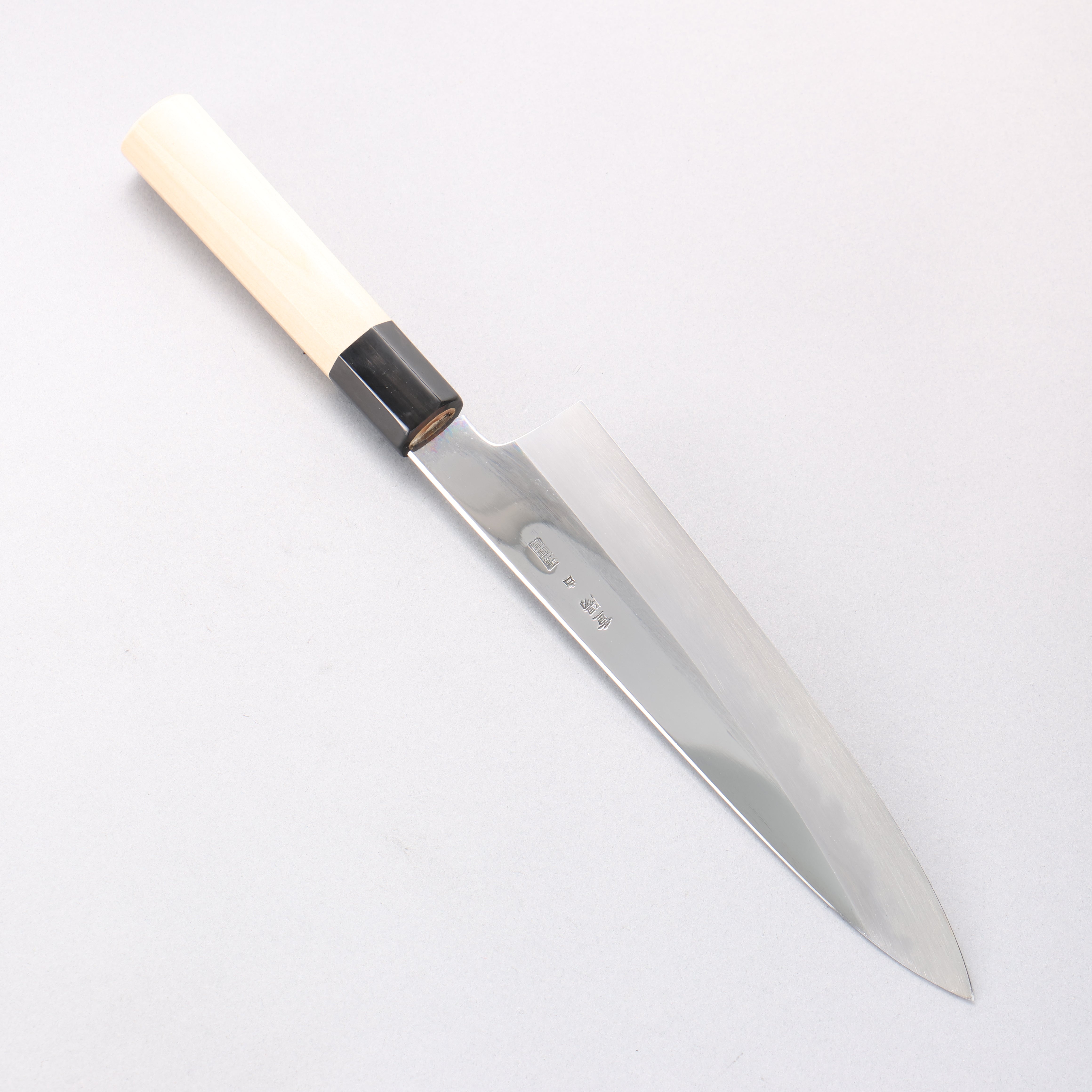 重陽 白鋼 鏡面處理 牛刀 210mm 木蘭握把 - 清助刃物