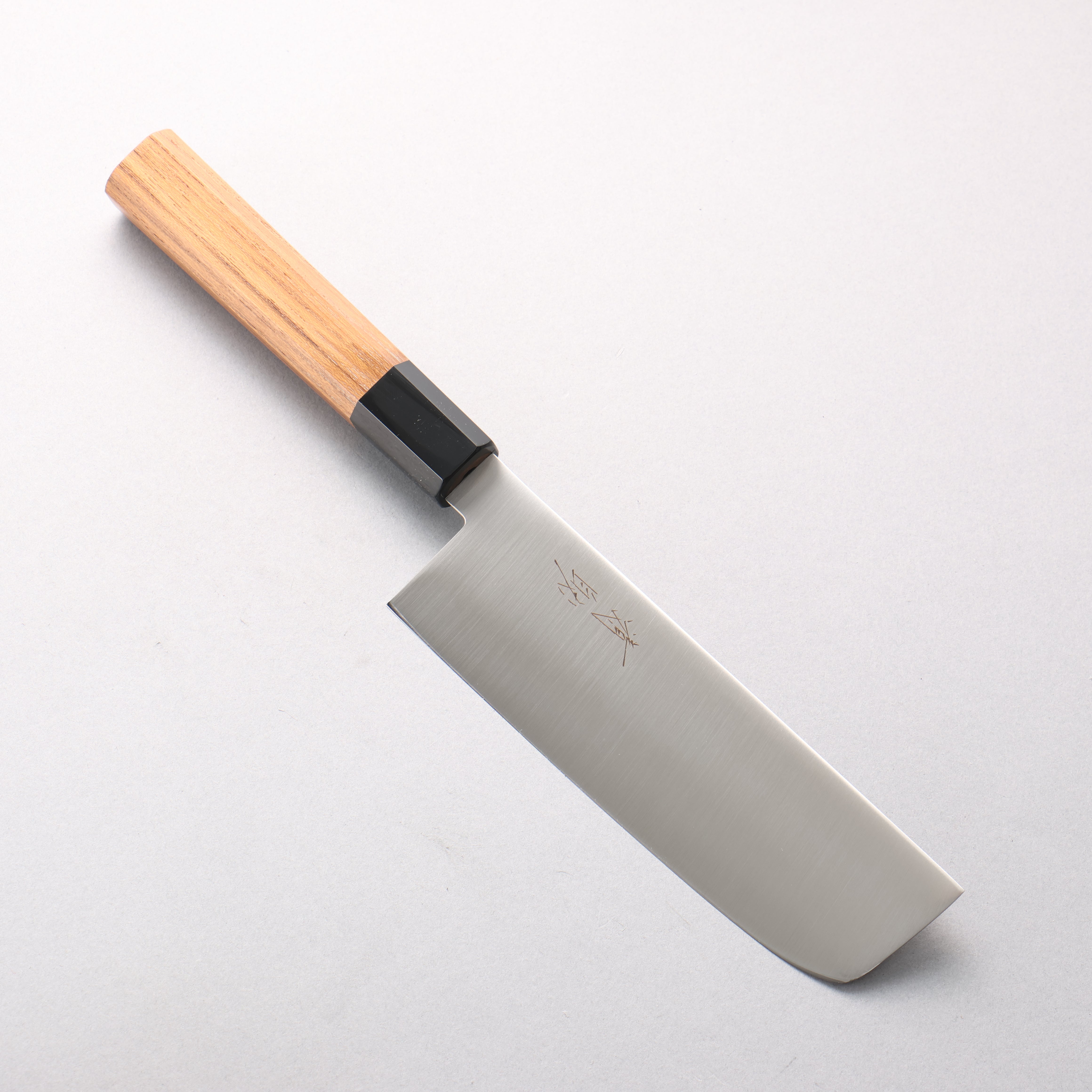 清助 不鏽鋼 菜切 160mm 柚木 (口輪：黑塑膠) 握把 - 清助刃物