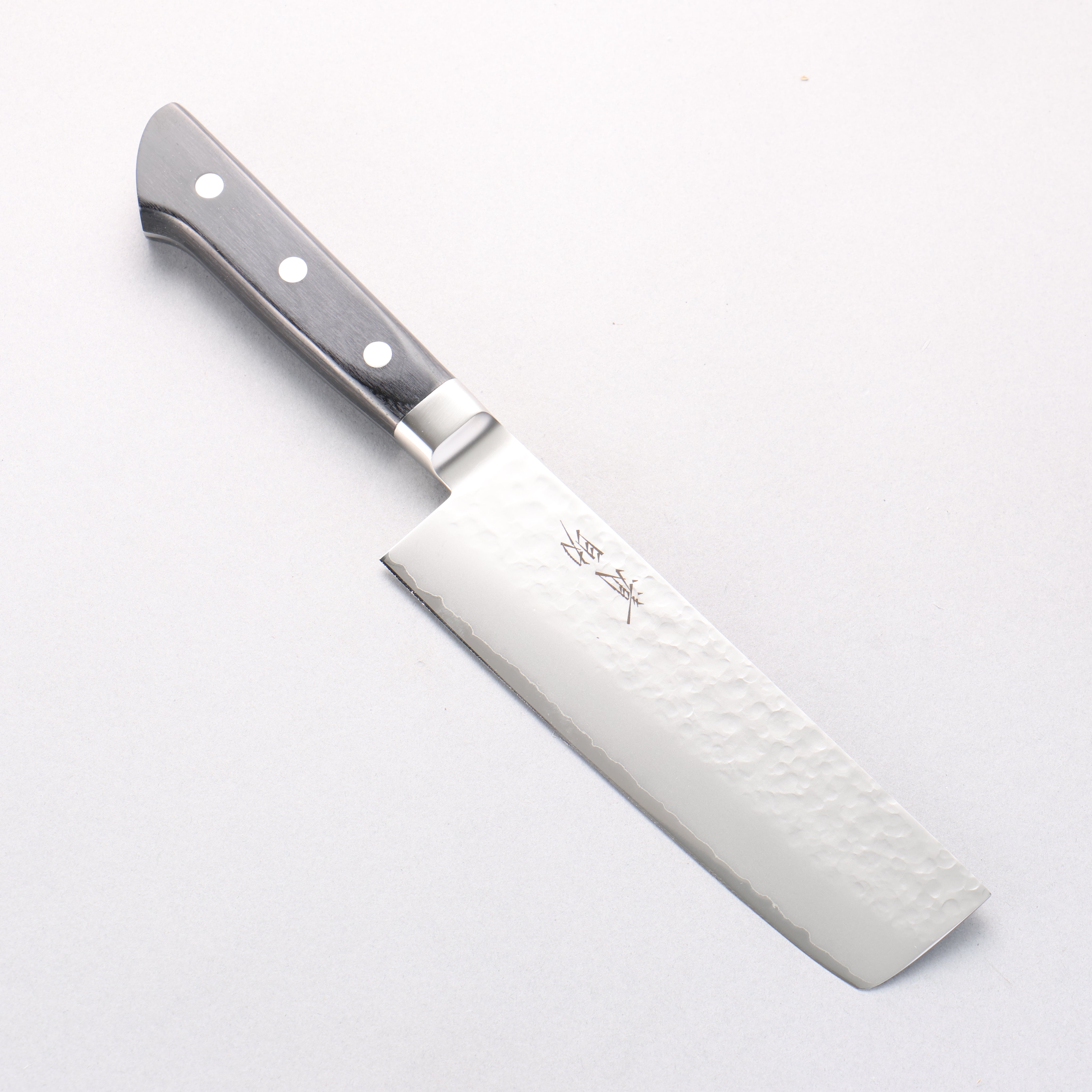 清助 VG5 鎚目 霞研 菜切 160mm 黑合成木 握把 - 清助刃物