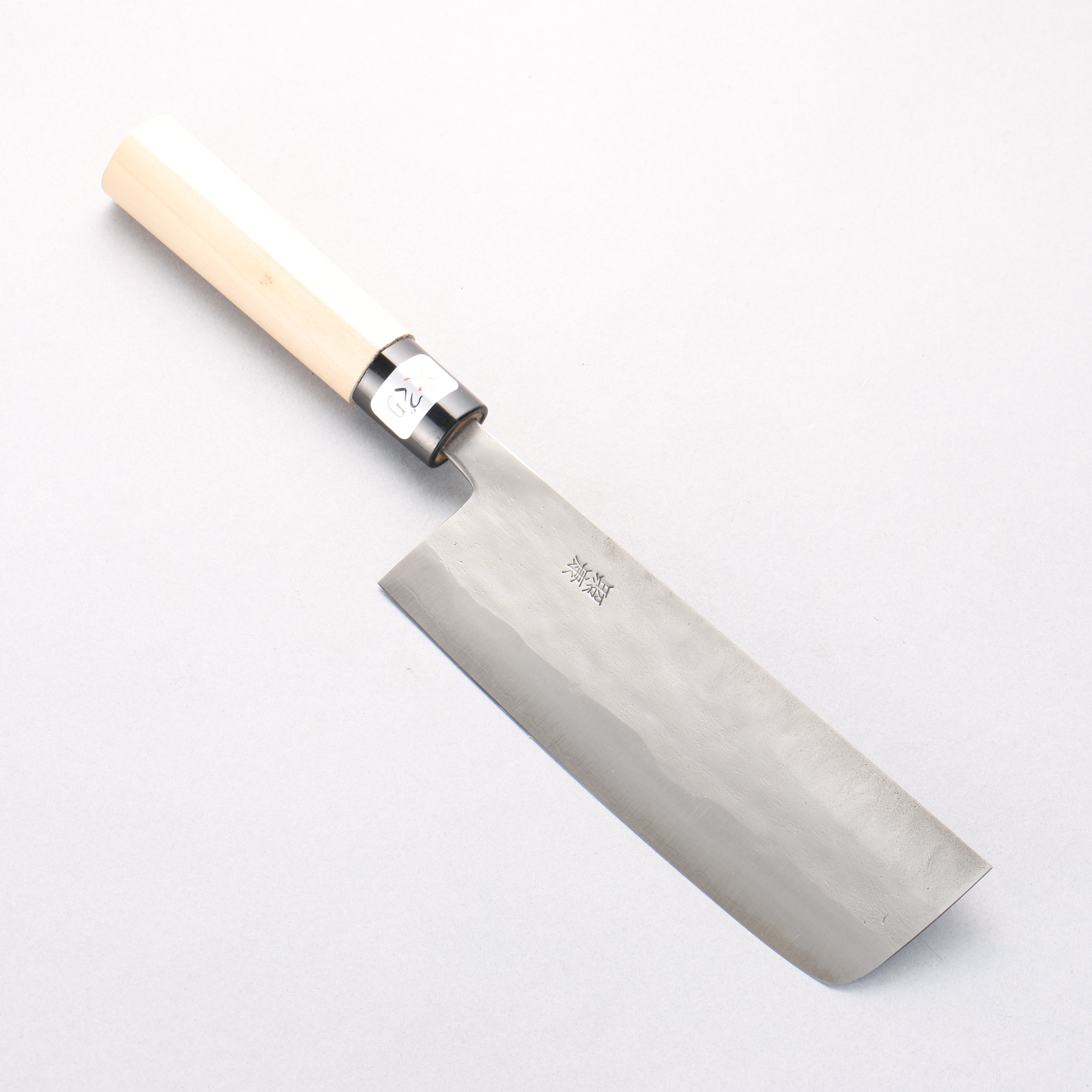 藤原 照康 白鋼一號 梨地 菜切 165mm 木蘭 握把 - 清助刃物