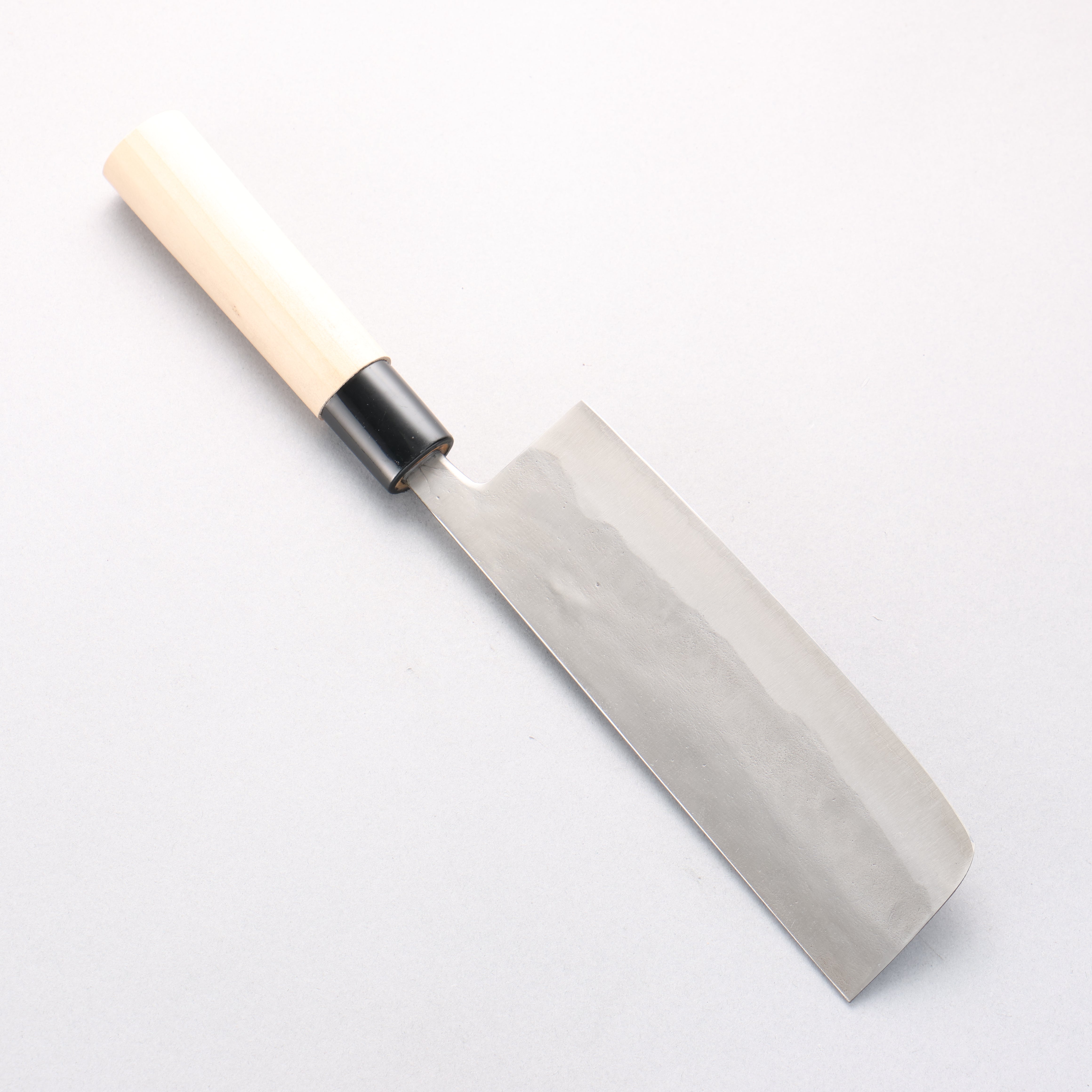 藤原 照康 白鋼一號 梨地 菜切 165mm 木蘭 握把 - 清助刃物