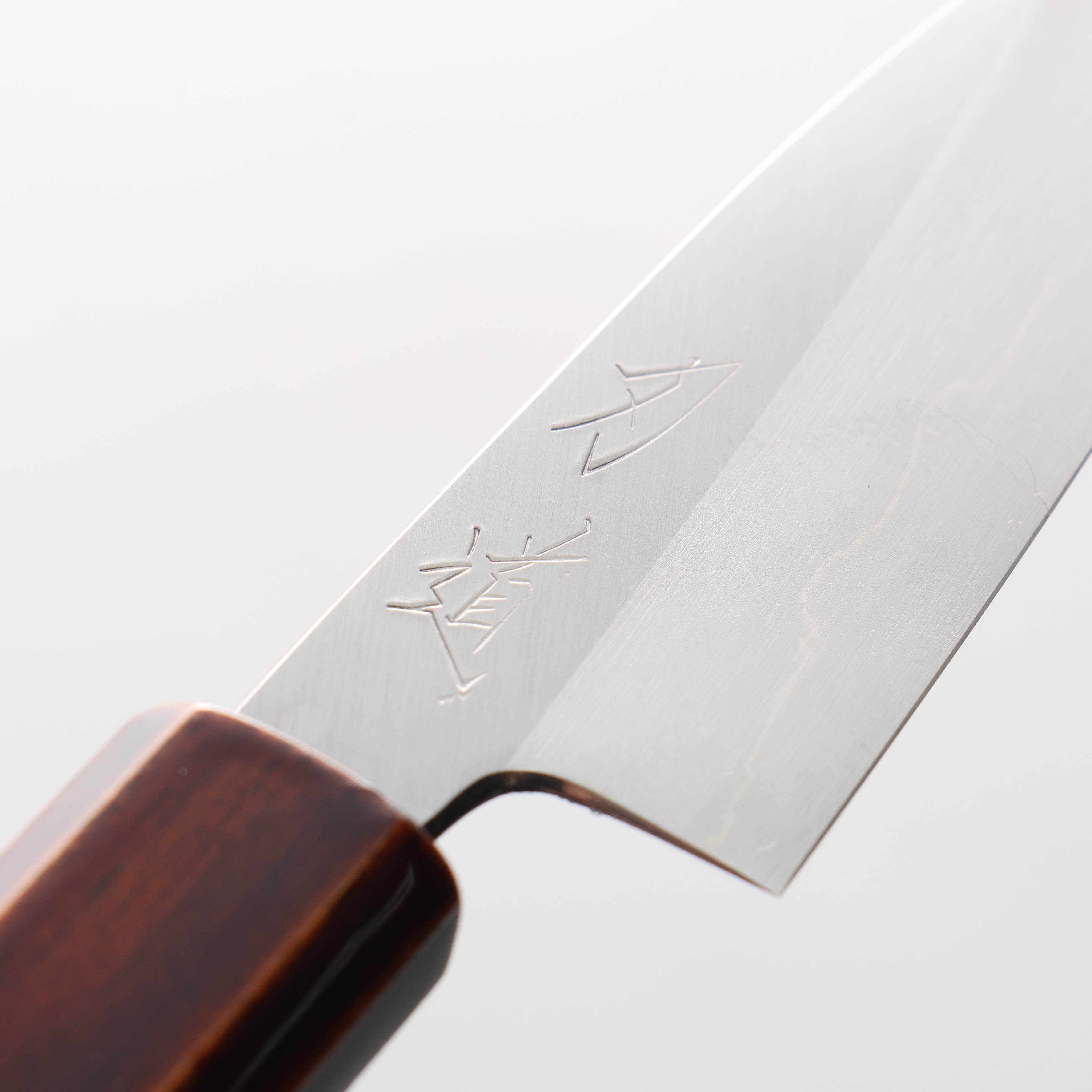 刃道 銀三鋼 打磨處理 削皮刀 90mm 漆塗 (木地呂塗) 握把 - 清助刃物