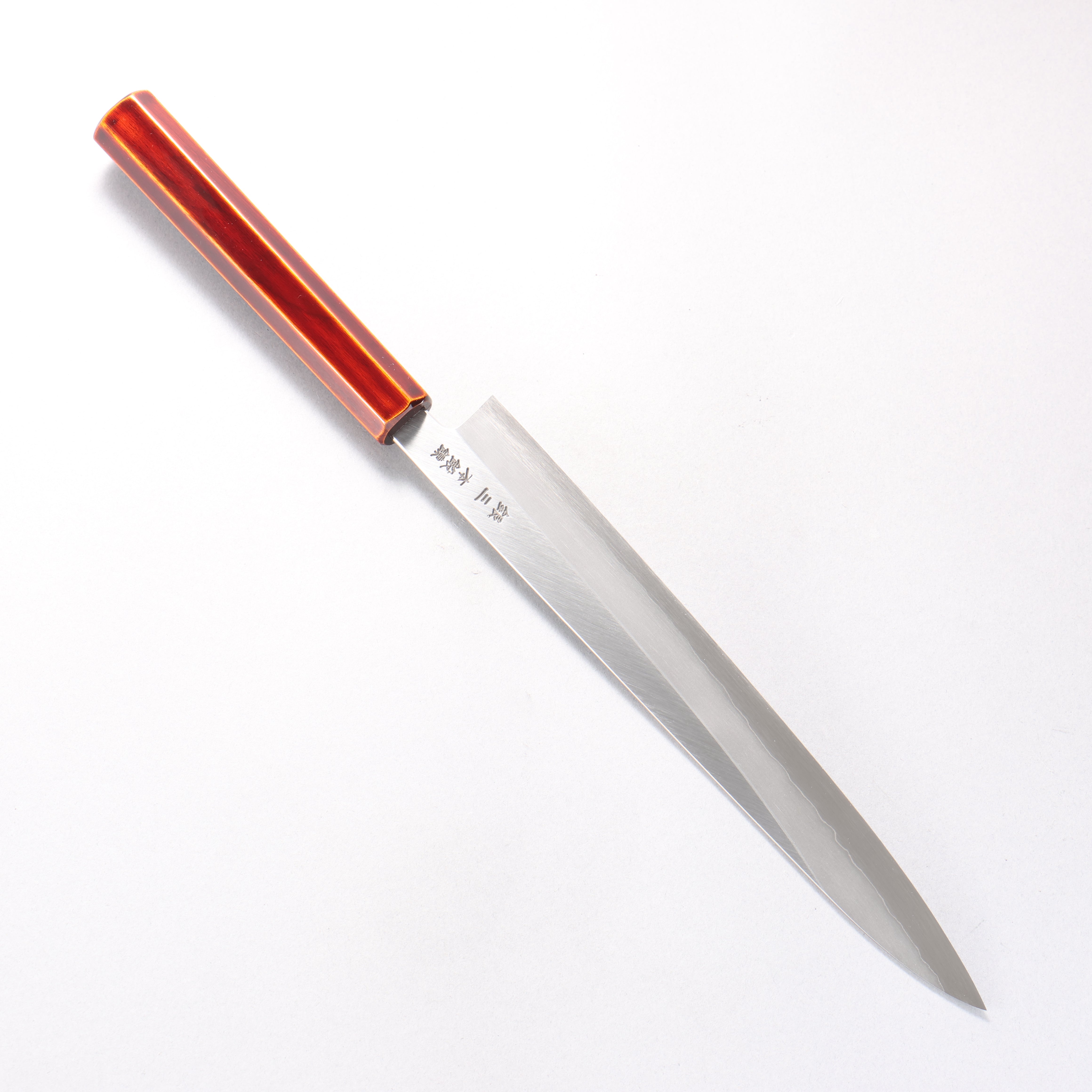 刃道 銀三鋼 打磨處理 筋引 240mm 漆塗 (木地呂塗) 握把 - 清助刃物