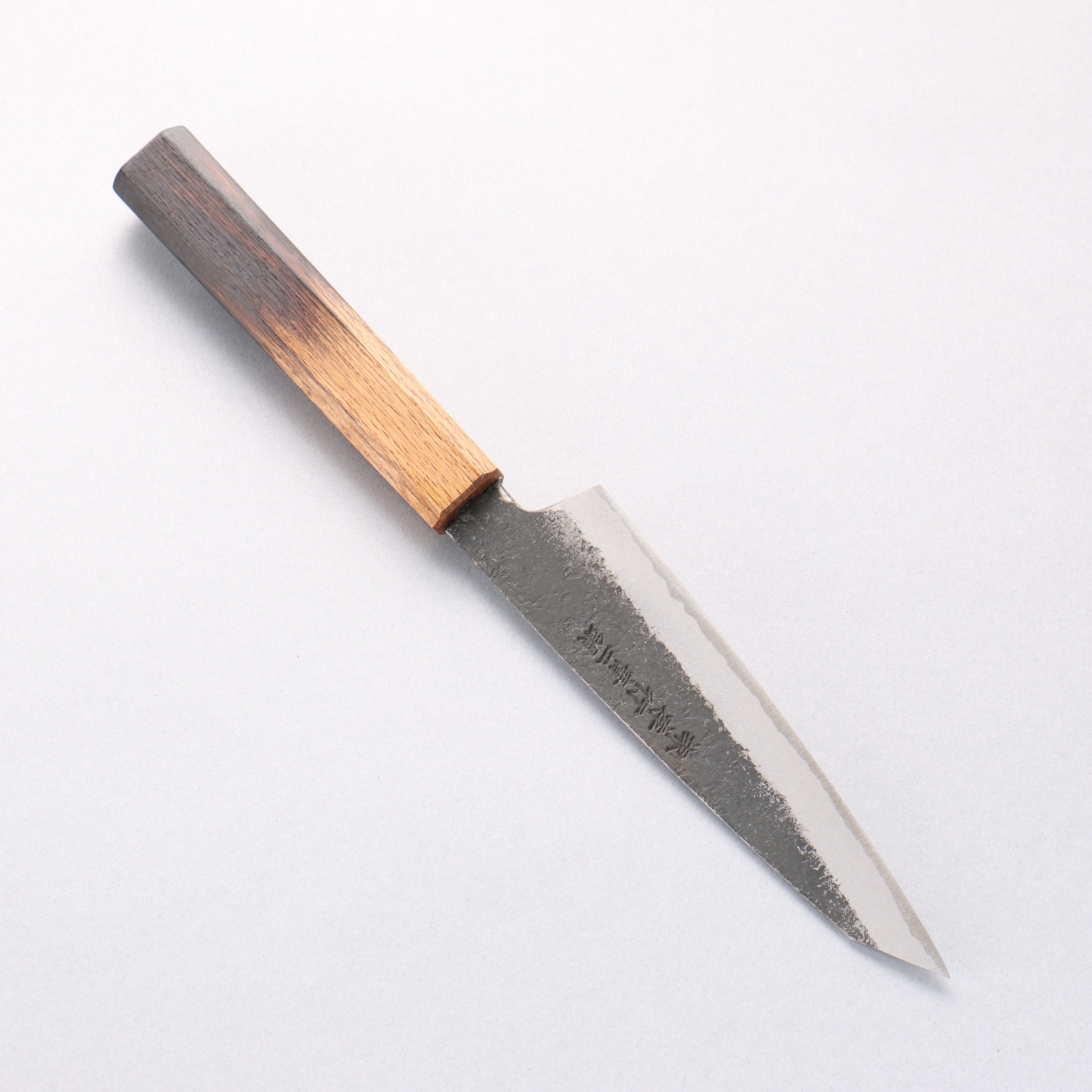 堺 孝行 焰紅蓮 青鋼二號 黑打 鎚目 切付多用途小刀 150mm 燒櫟木 握把 - 清助刃物
