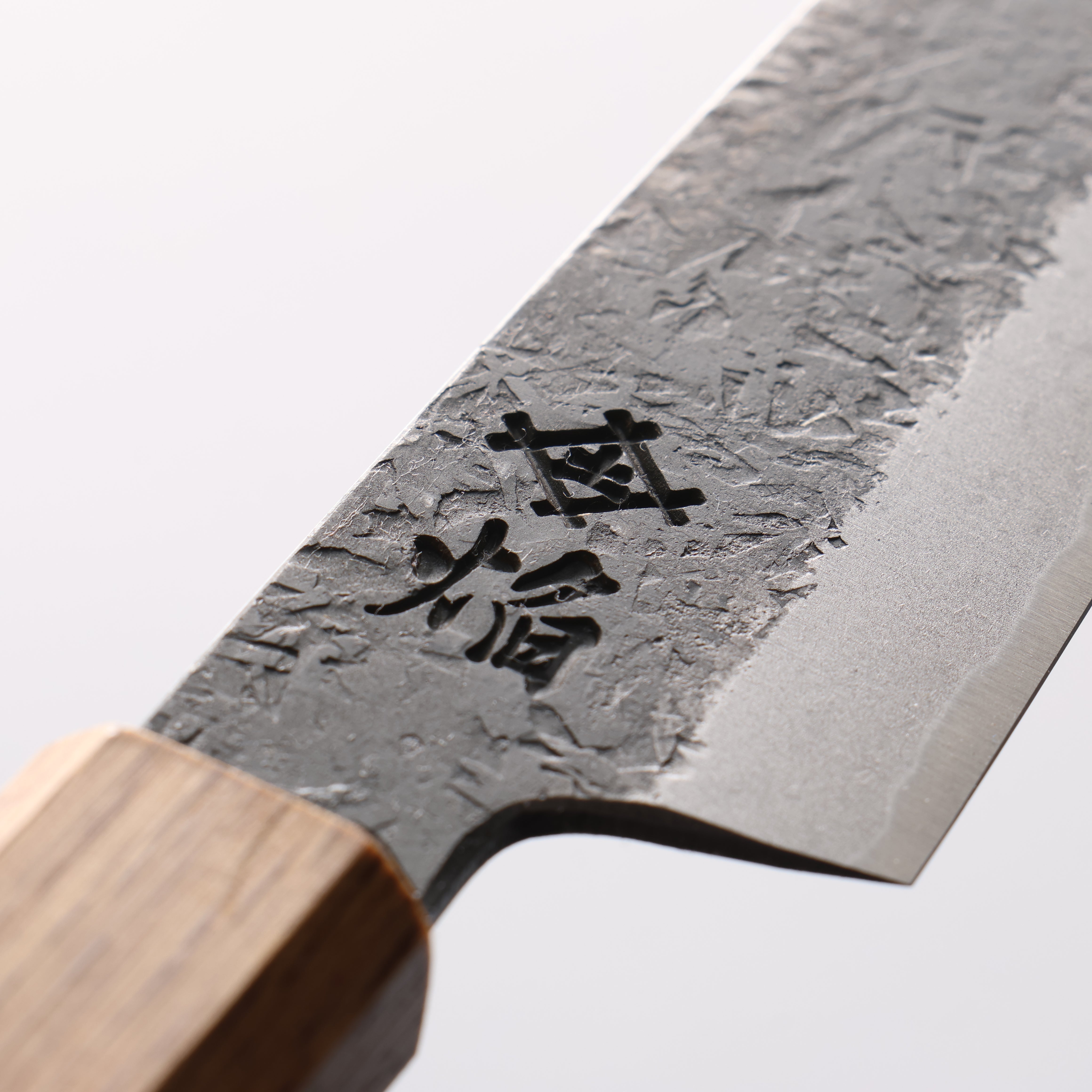 堺 孝行 焰紅蓮 青鋼二號 黑打 鎚目 切付多用途小刀 150mm 燒櫟木 握把 - 清助刃物