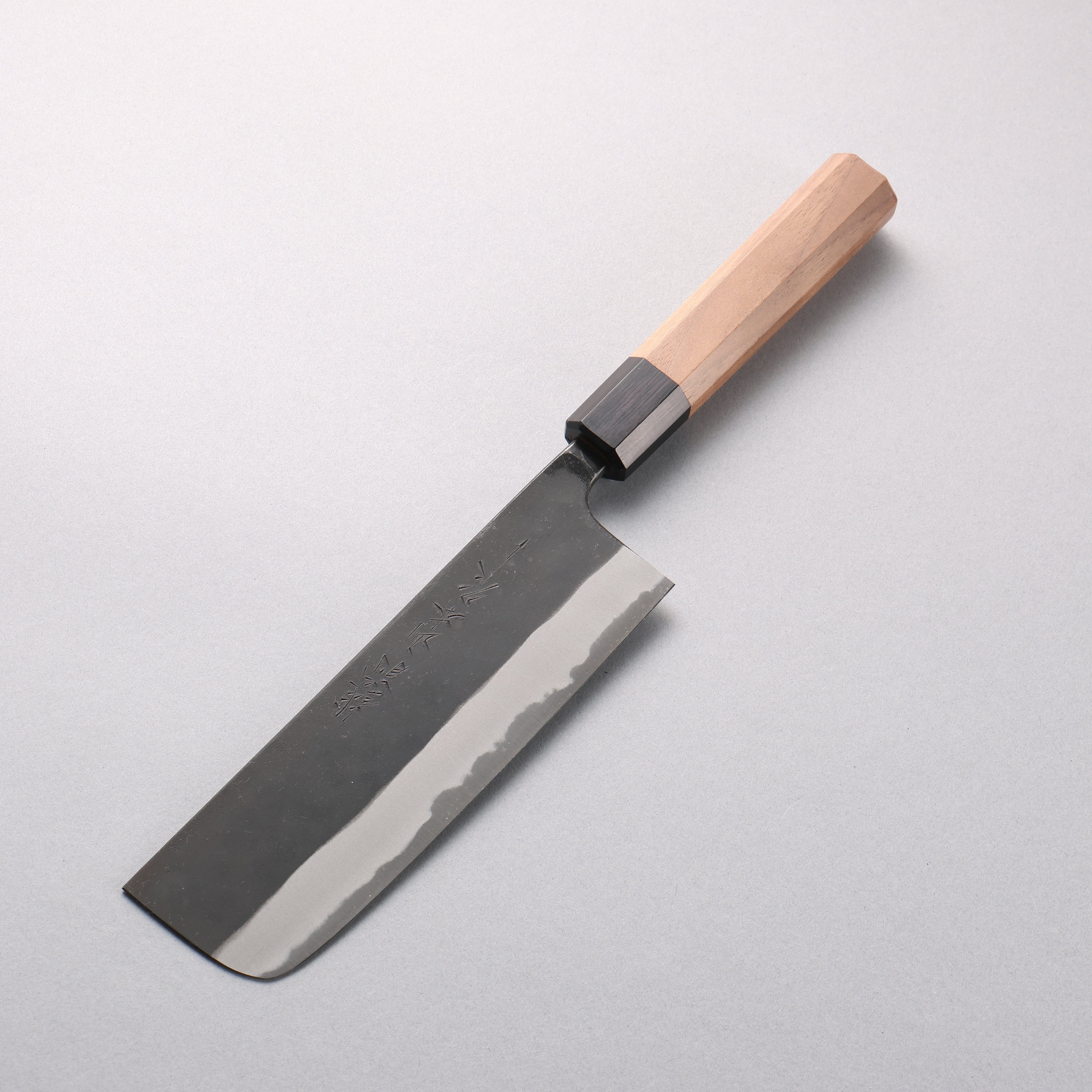 山本 直 白鋼二號 黑打 菜切 165mm 核桃木 握把