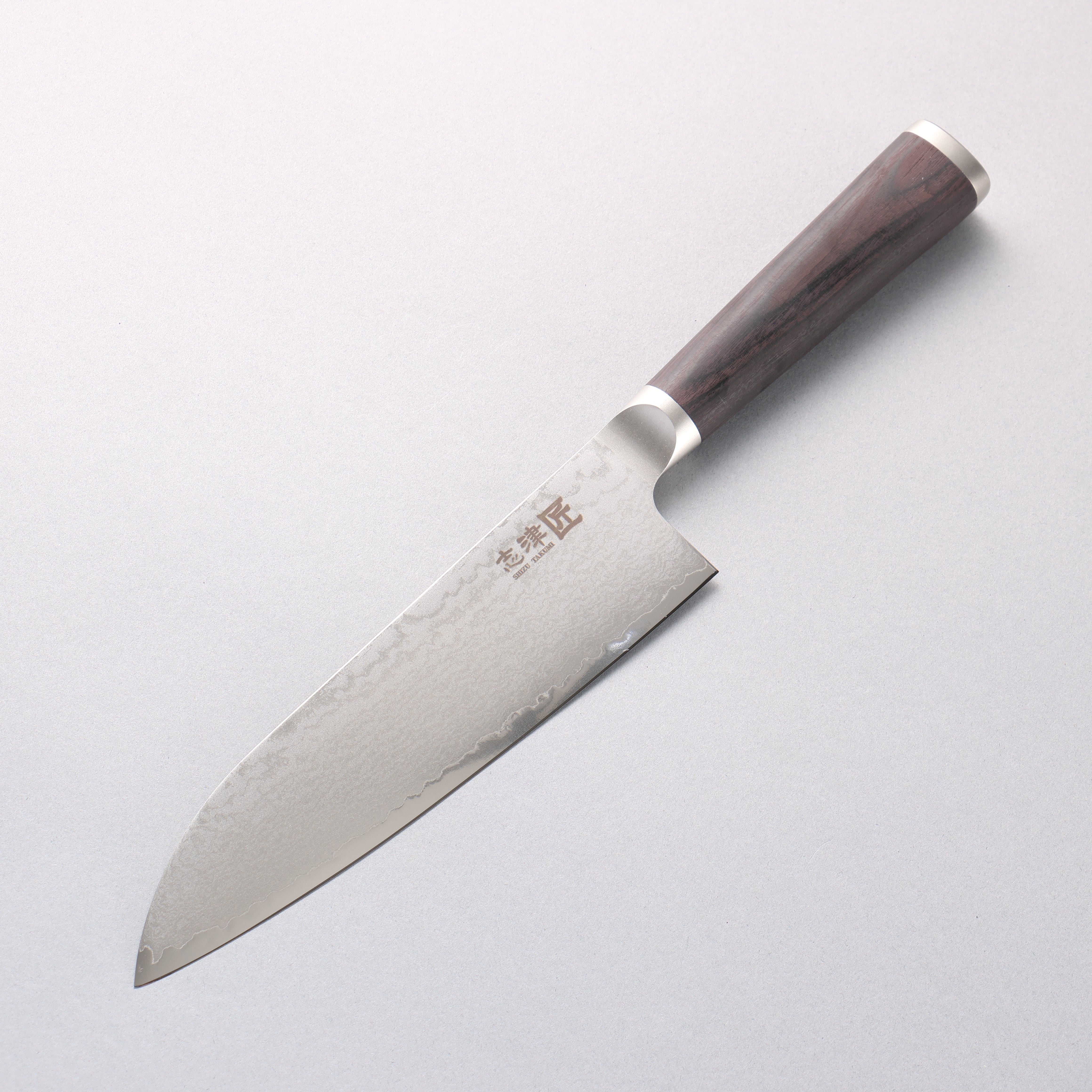 都 AUS8 33層大馬士革紋 三德刀 180mm - 清助刃物