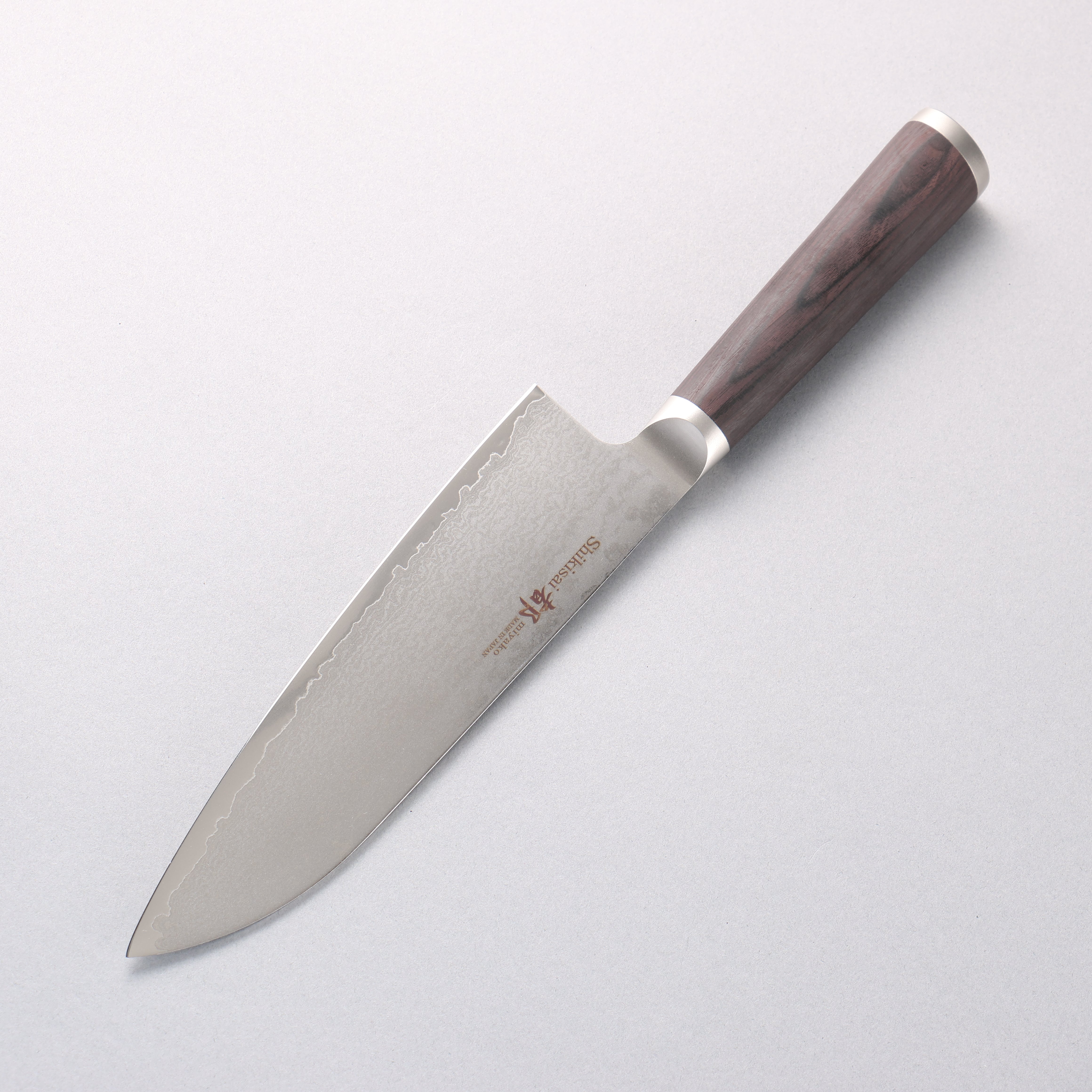 都 AUS8 33層大馬士革紋 三德刀 180mm - 清助刃物
