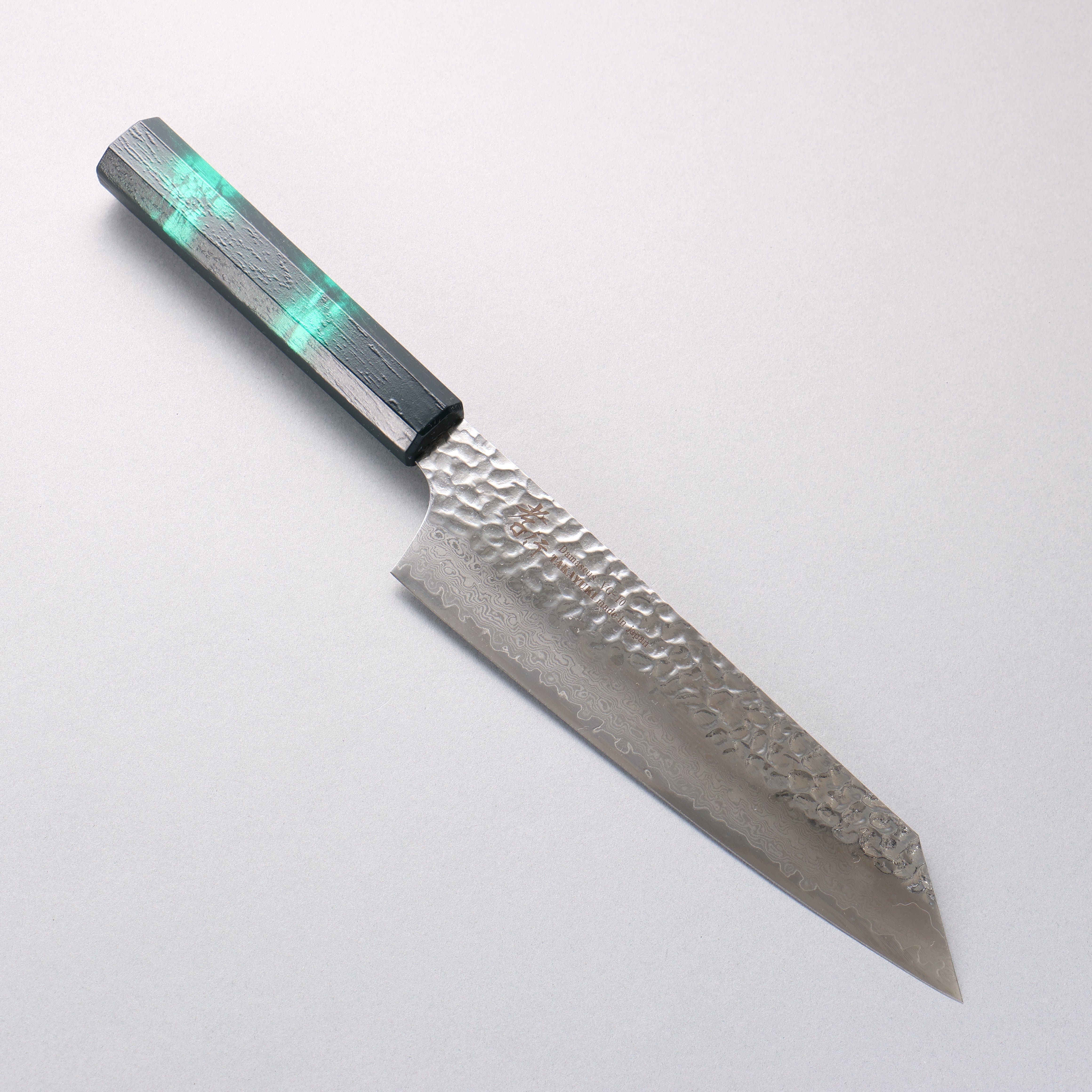堺 孝行 七色 VG10 33層 劍型牛刀 190mm ABS 樹脂（綠玳瑁） 握把 - 清助刃物