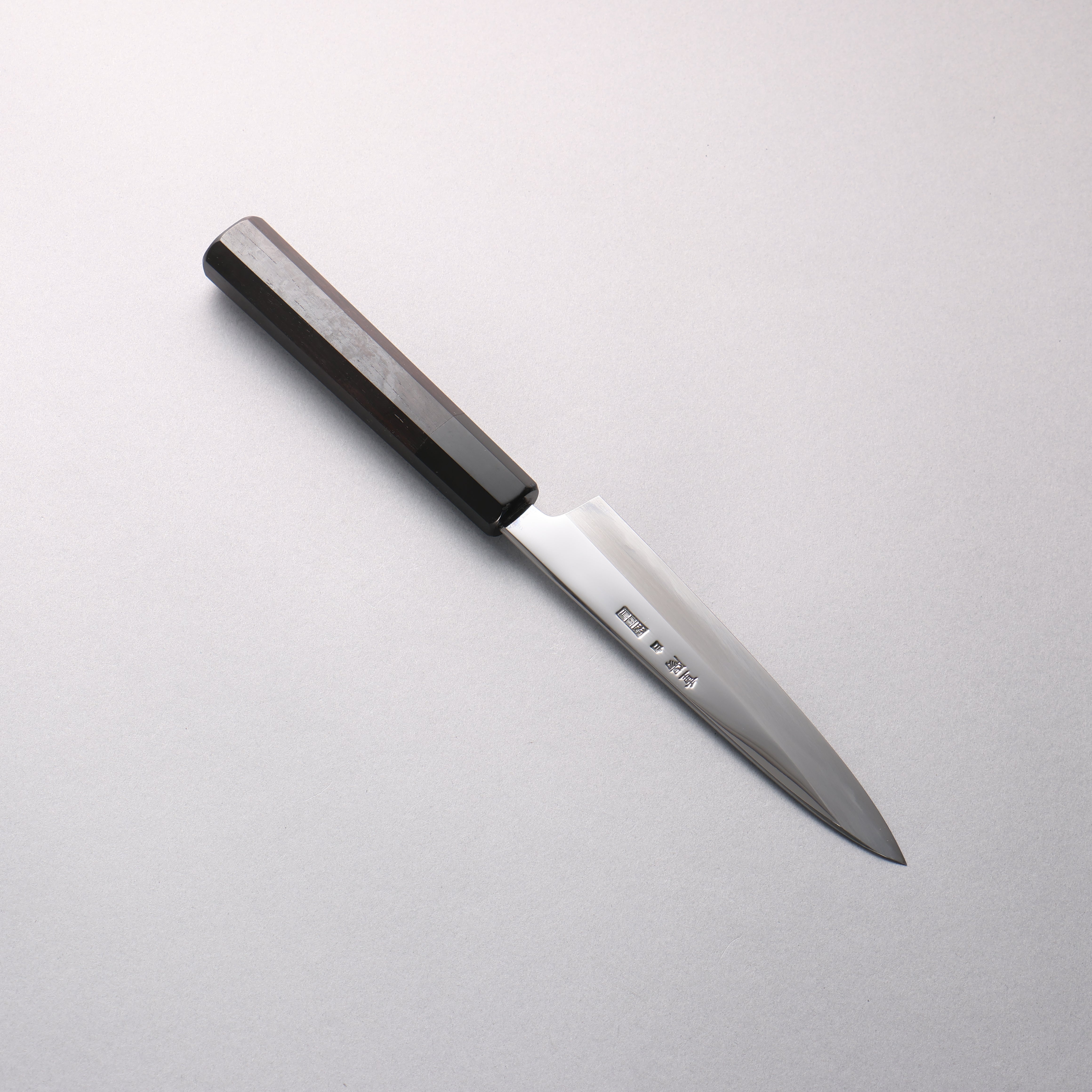 重陽 白鋼 鏡面處理 多用途小刀 150mm 黑檀 (口輪：黑水牛角) 握把 - 清助刃物
