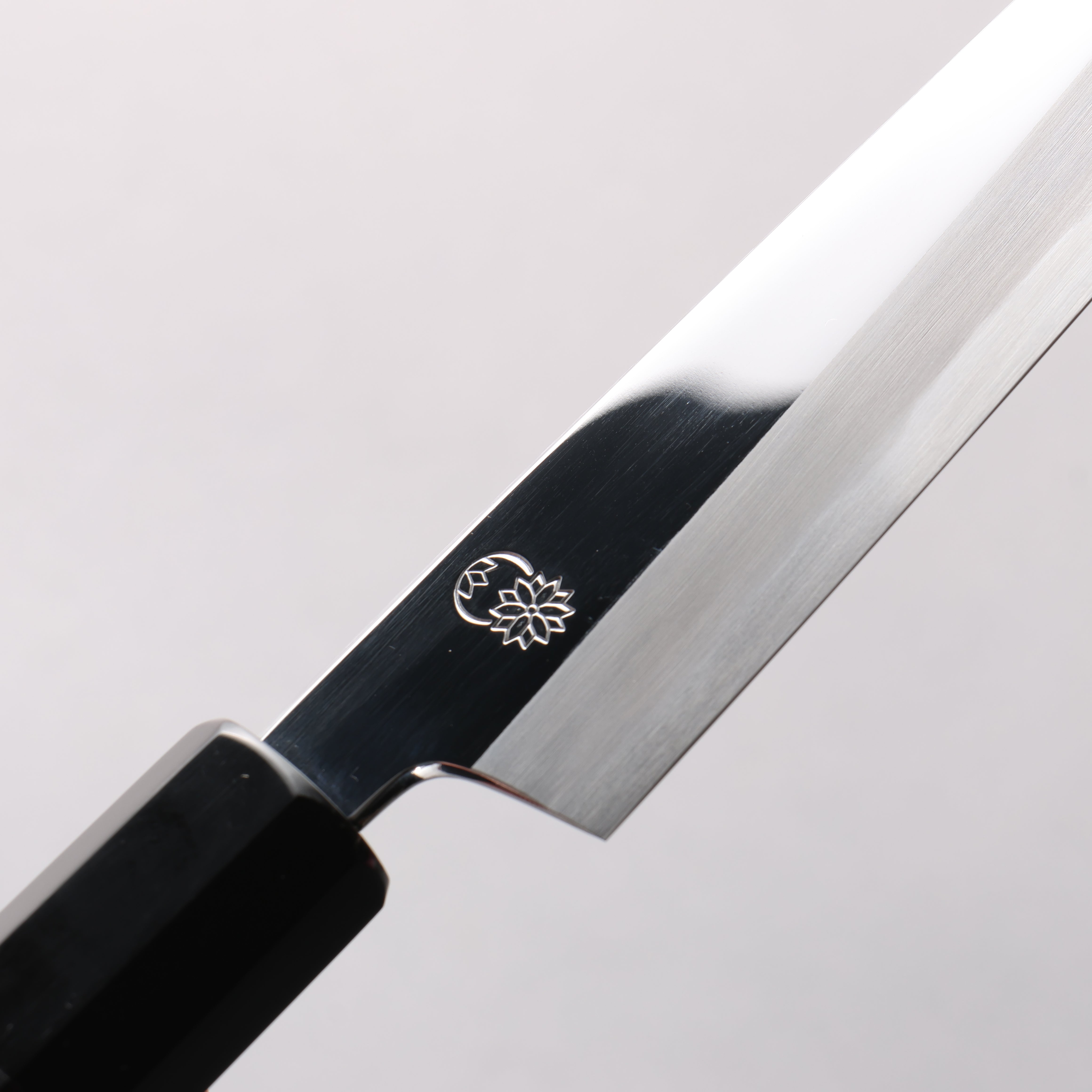 重陽 白鋼 鏡面處理 多用途小刀 150mm 黑檀 (口輪：黑水牛角) 握把 - 清助刃物