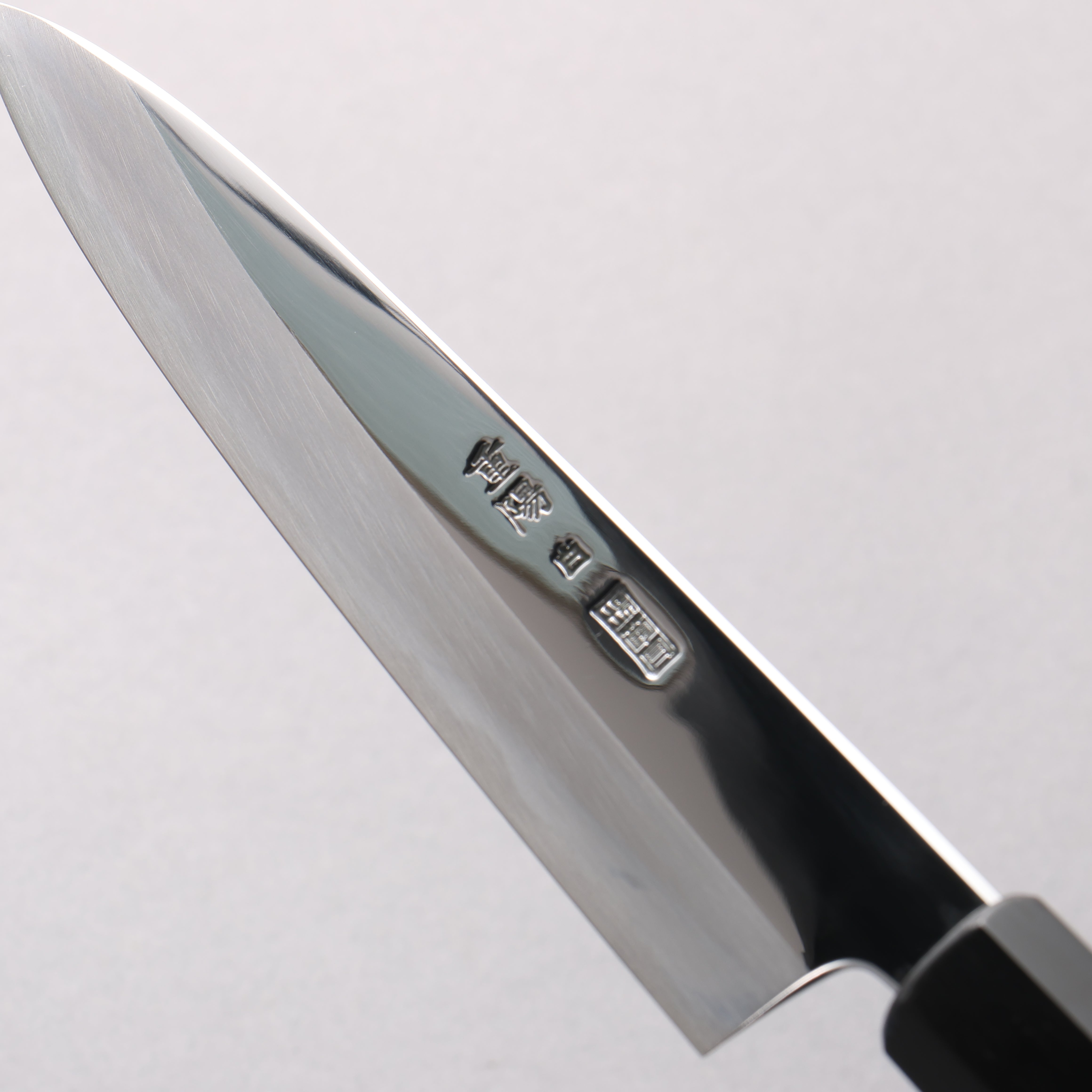 重陽 白鋼 鏡面處理 多用途小刀 150mm 黑檀 (口輪：黑水牛角) 握把 - 清助刃物
