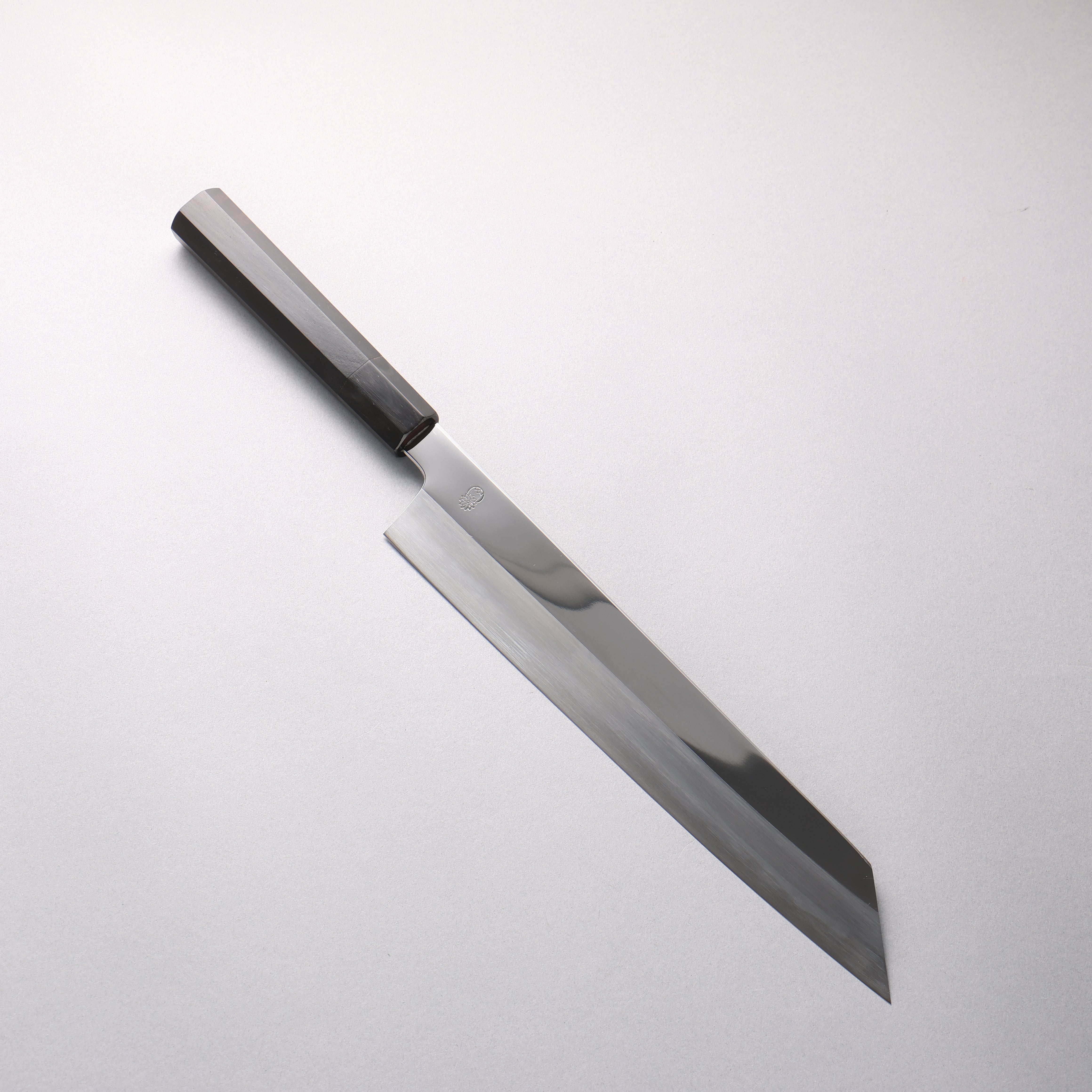 重陽 白鋼 鏡面處理 切付牛刀 270mm 黑檀 (口輪：黑水牛角) 握把 - 清助刃物