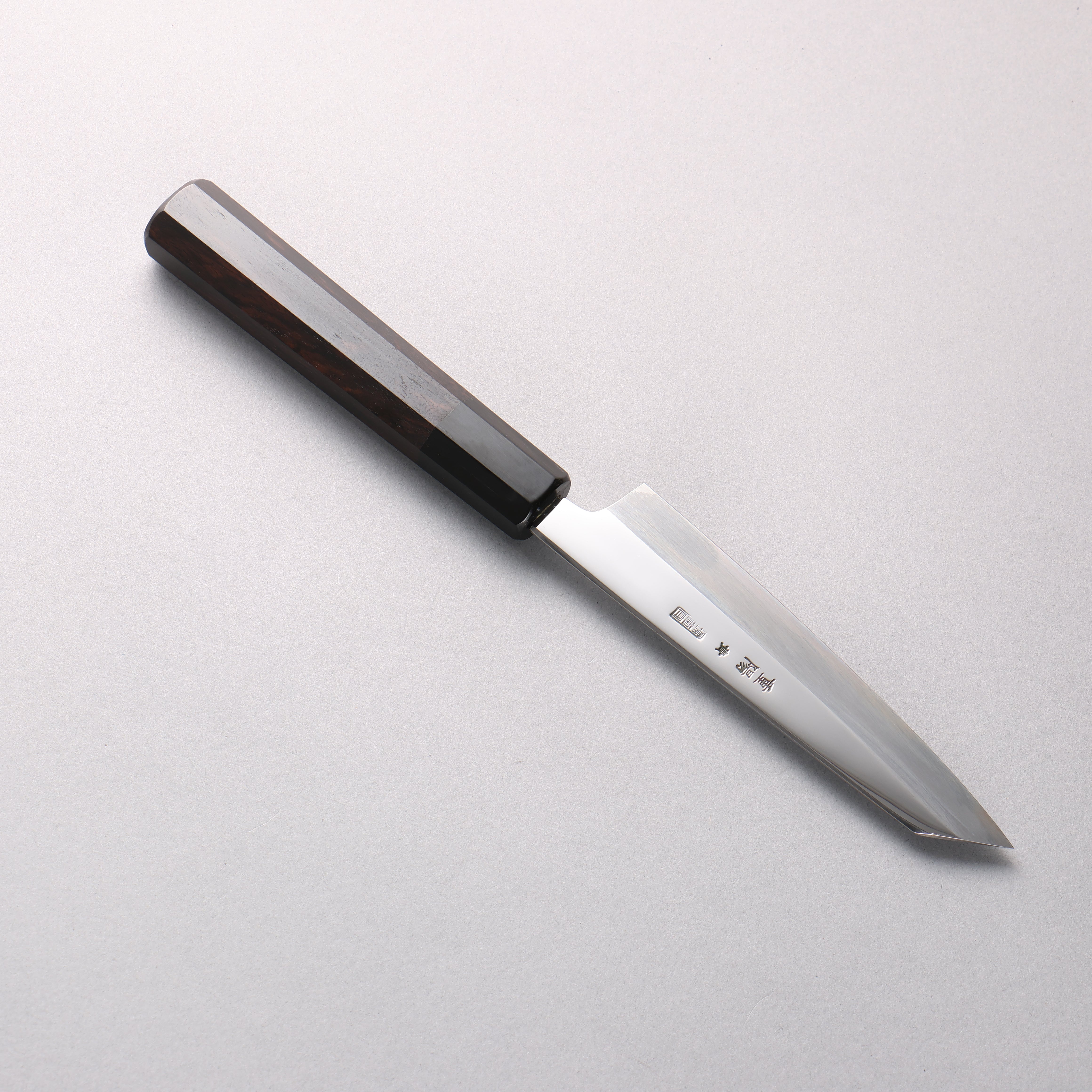 重陽 青鋼一號 鏡面處理 切付多用途小刀 135mm 黑檀 (口輪：黑水牛角) 握把 - 清助刃物