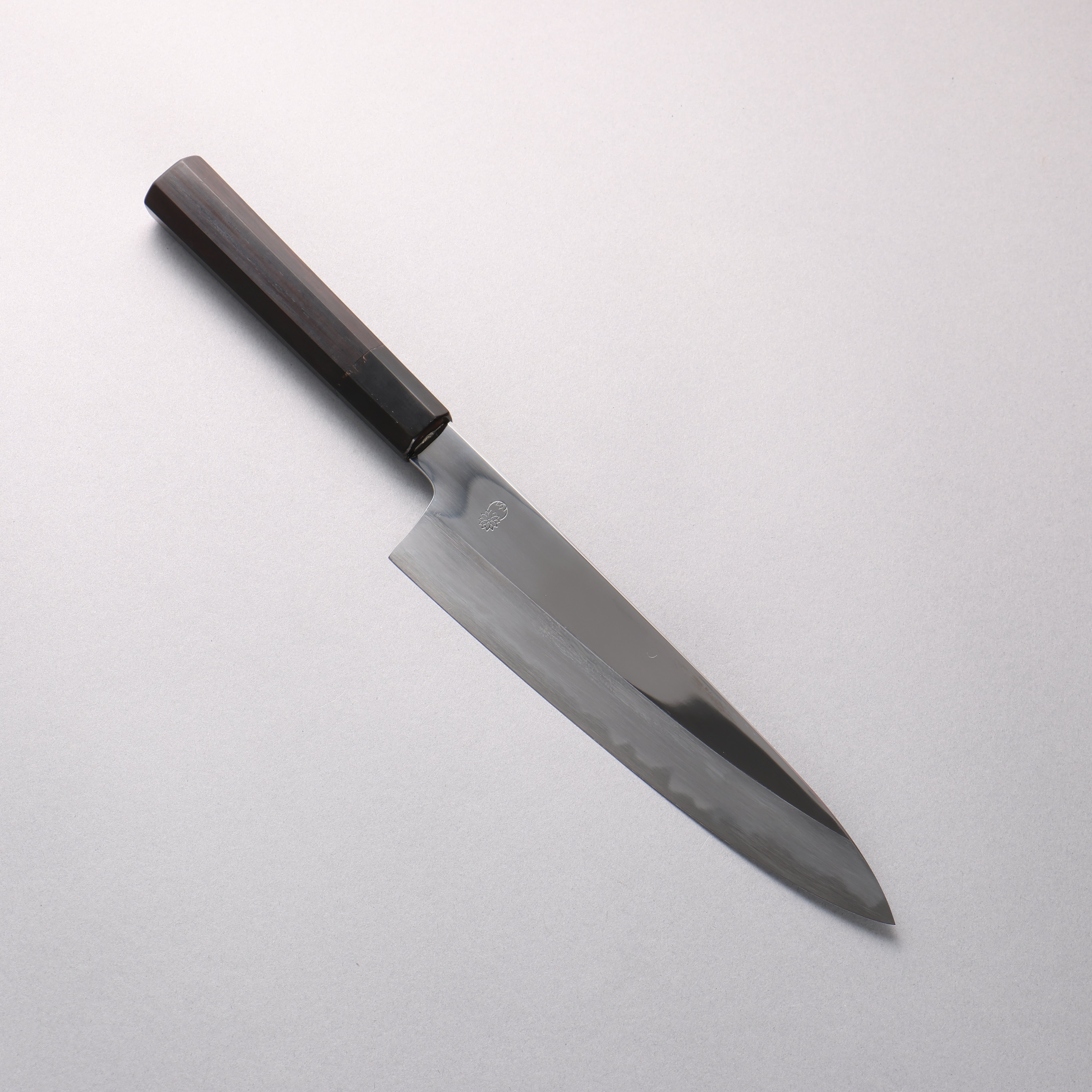 重陽 青鋼一號 鏡面處理 牛刀 210mm 黑檀 (口輪：黑水牛角) 握把 - 清助刃物