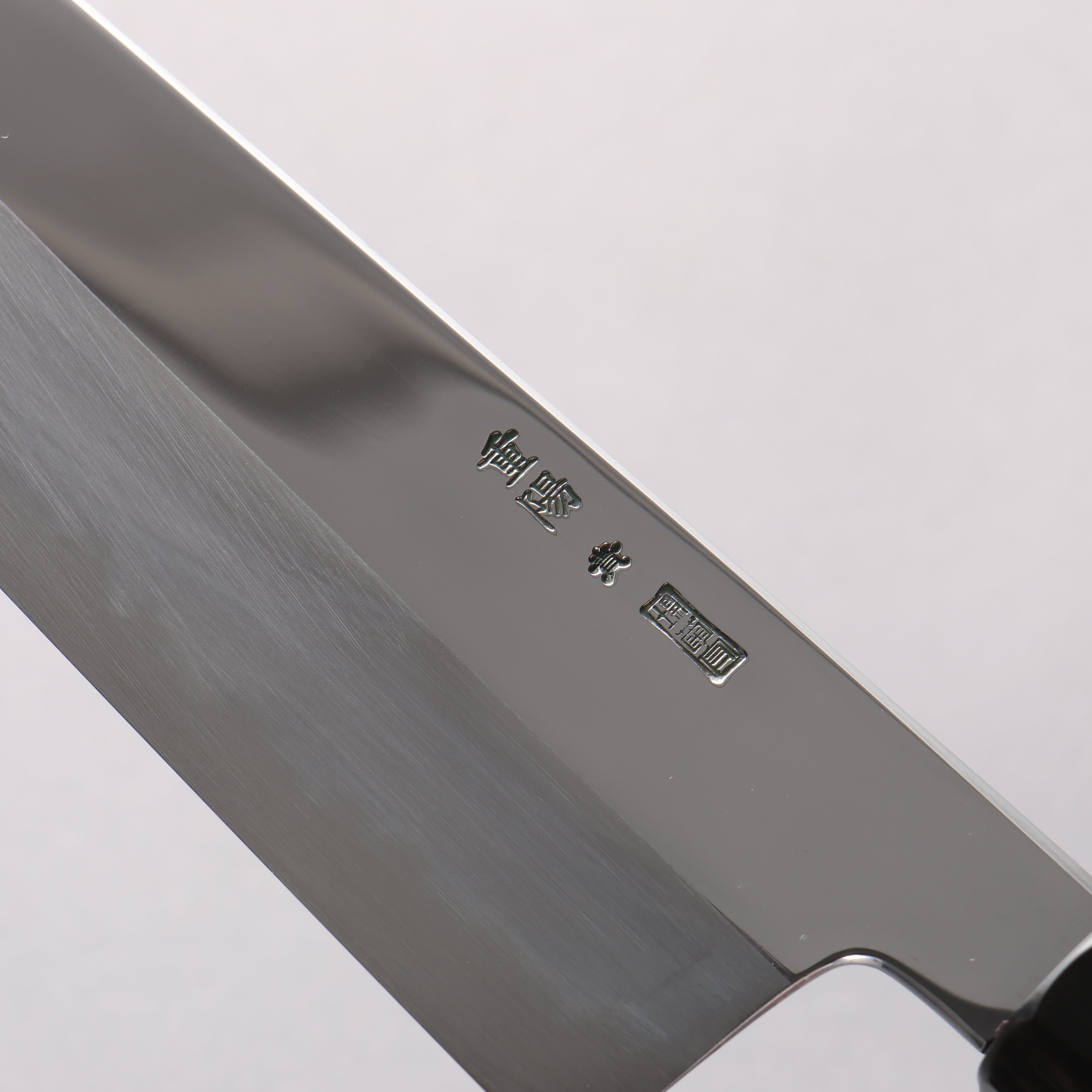 重陽 青鋼一號 鏡面處理 牛刀 240mm 黑檀 (口輪：黑水牛角) 握把 - 清助刃物