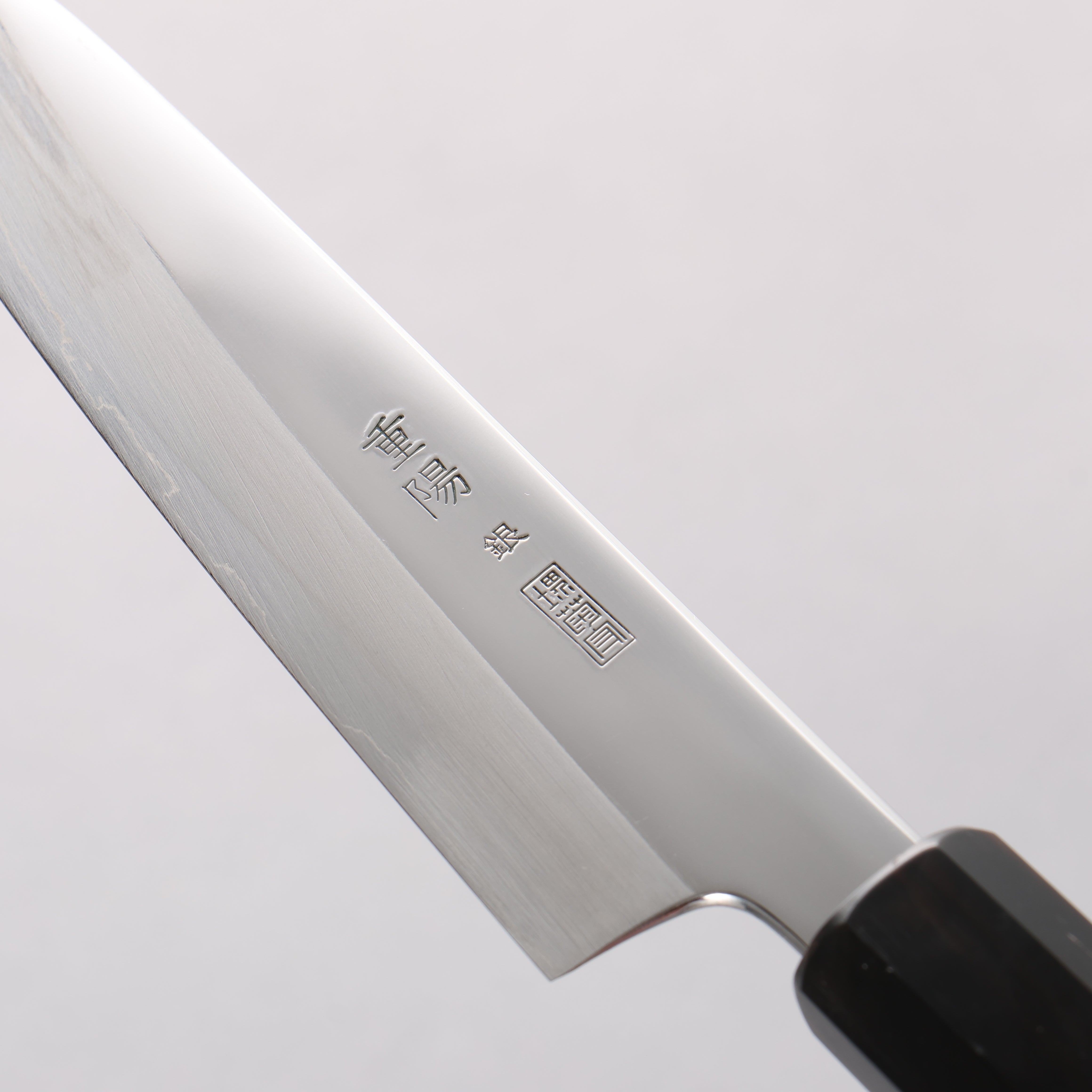 重陽 銀三鋼 鏡面處理 多用途小刀 135mm 黑檀 (口輪：黑水牛角) 握把 - 清助刃物