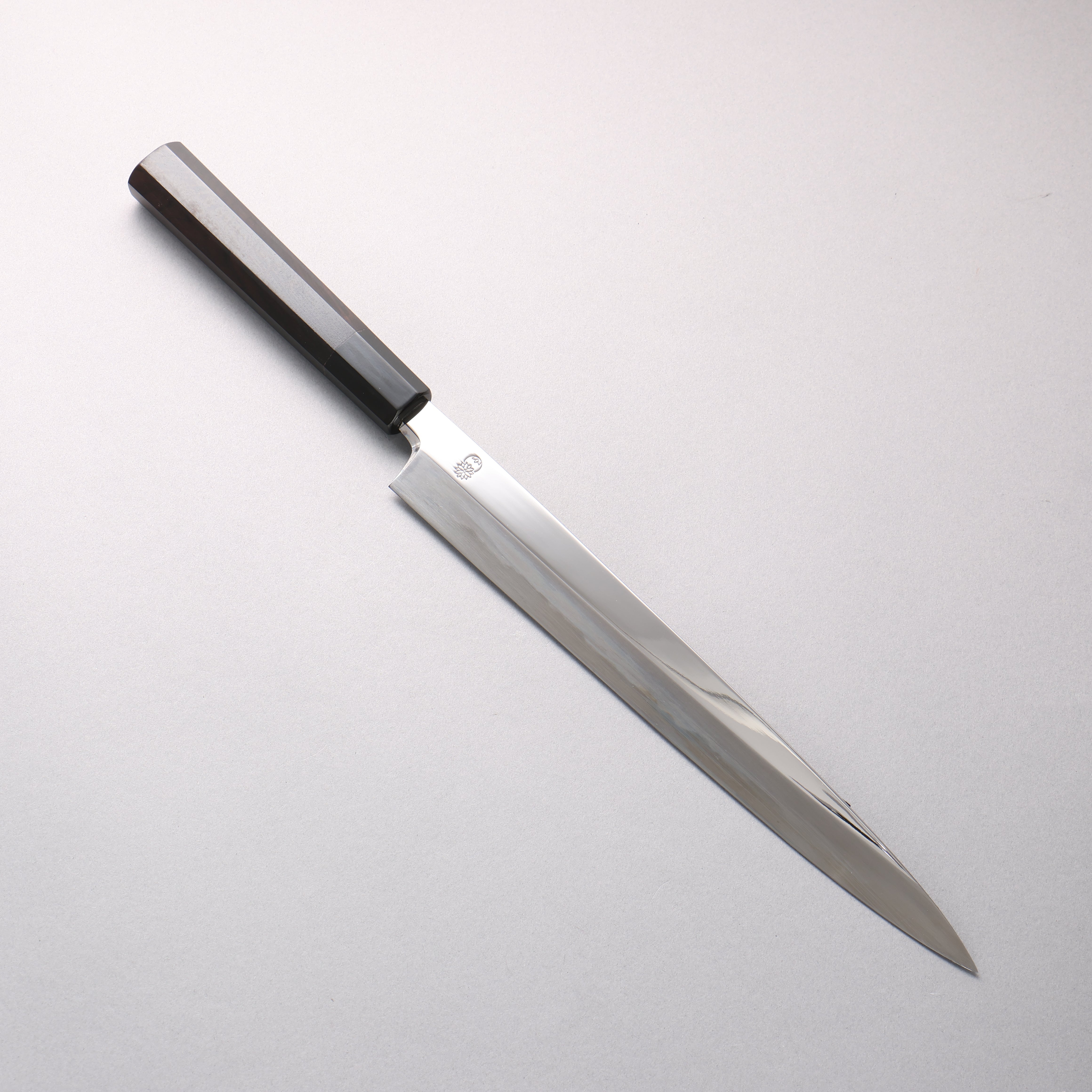 重陽 白鋼 鏡面處理 柳刃 270mm 黑檀 (口輪：黑水牛角) 握把 - 清助刃物