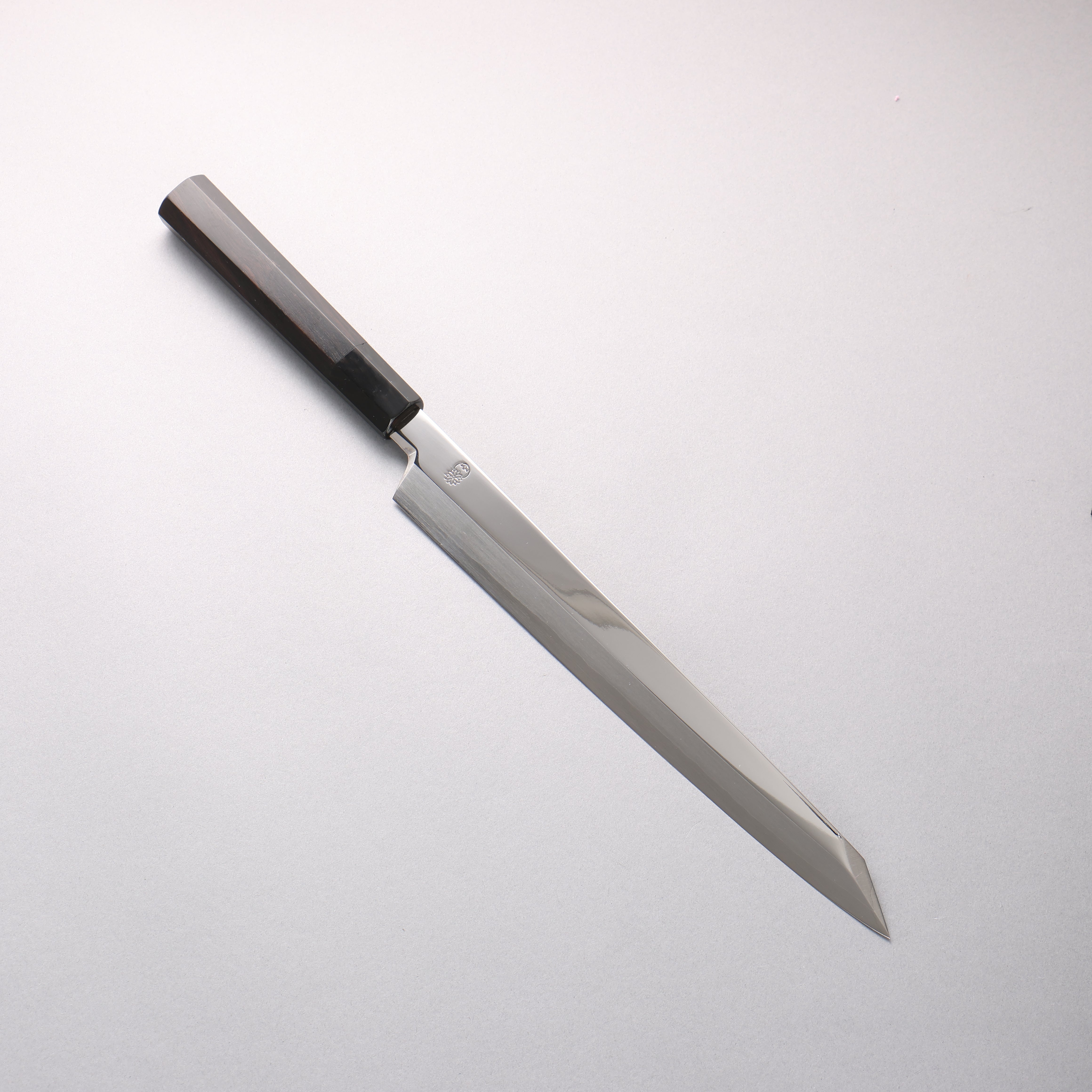 重陽 銀三鋼 鏡面處理 切付柳刃 270mm 黑檀 (口輪：黑水牛角) 握把 - 清助刃物