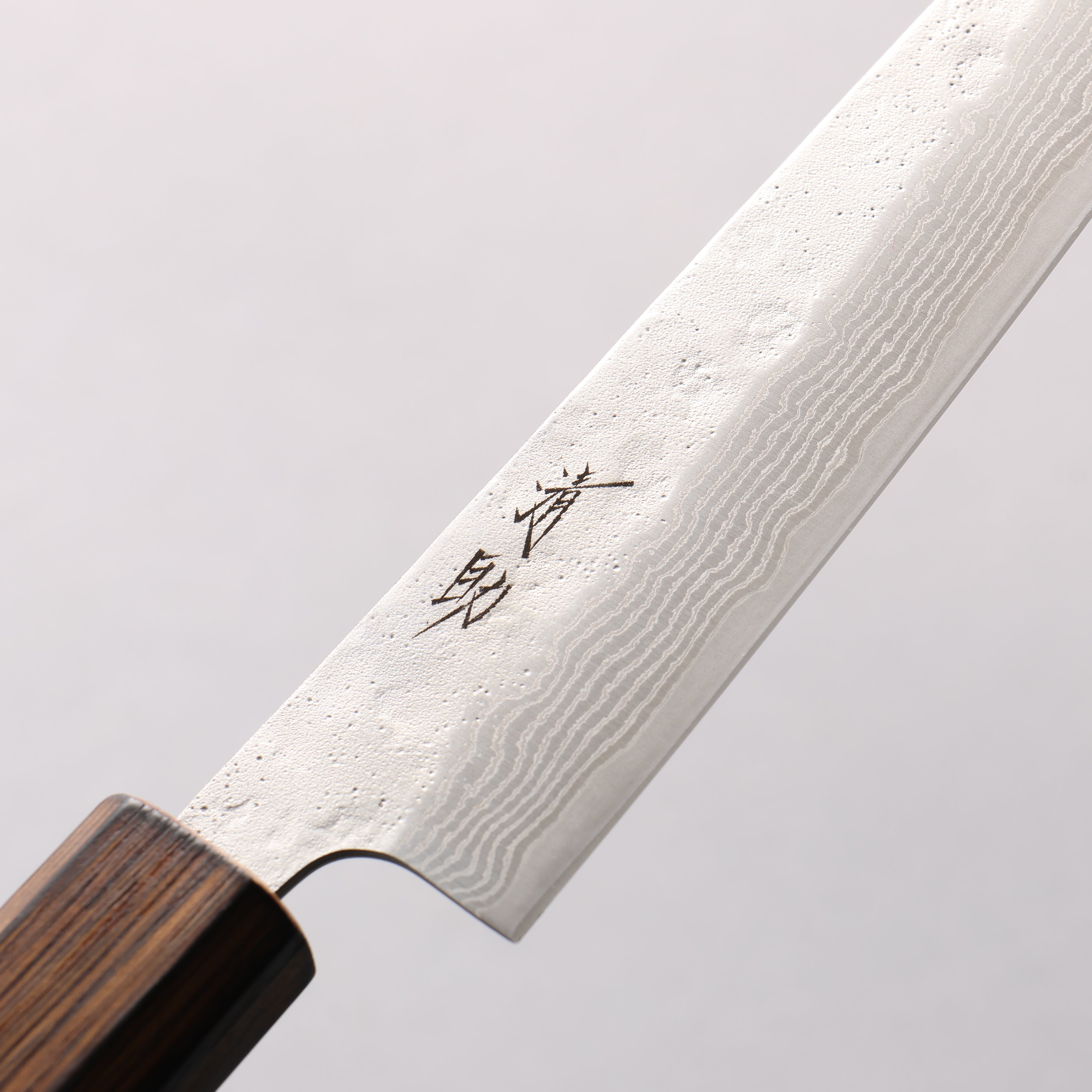 清助 不鏽鋼 440C 鎚目 大馬士革紋 多用途小刀 150mm 橡木 握把