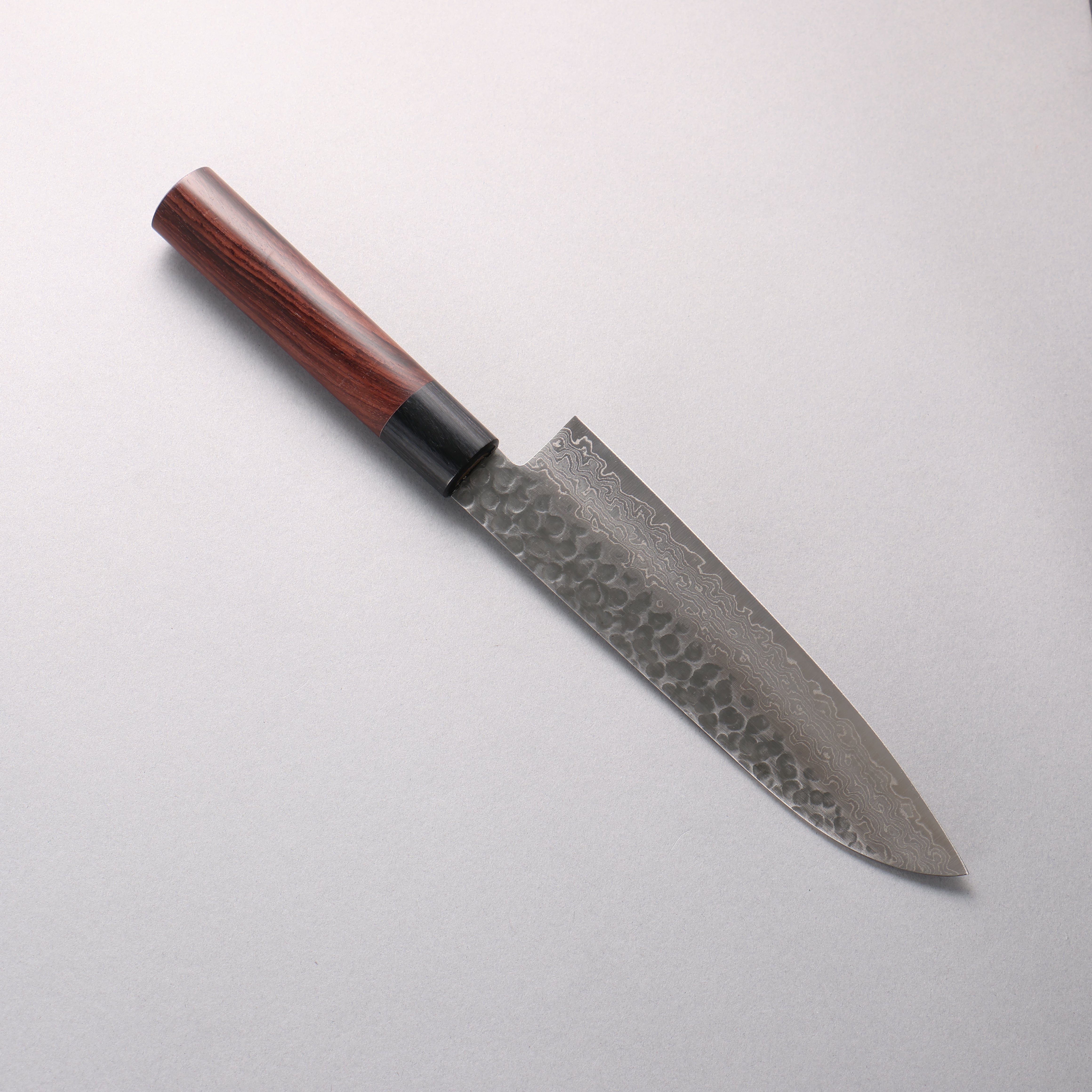 堺 孝行 AUS10 45層大馬士革紋 三德刀 180mm 紫檀木握把 - 清助刃物