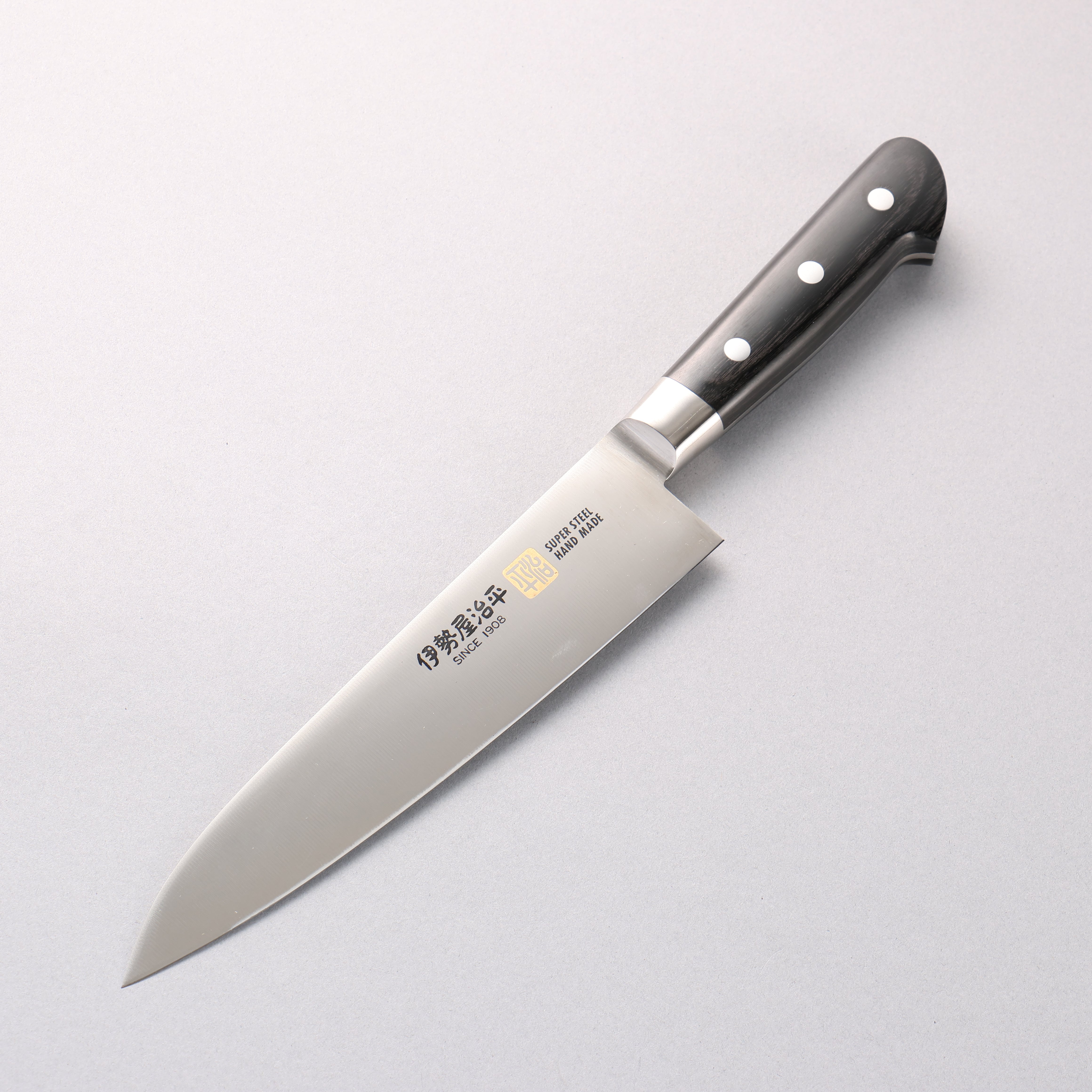 伊勢屋 鉬鋼（MOL） 牛刀 180mm 黑合成木 握把 - 清助刃物
