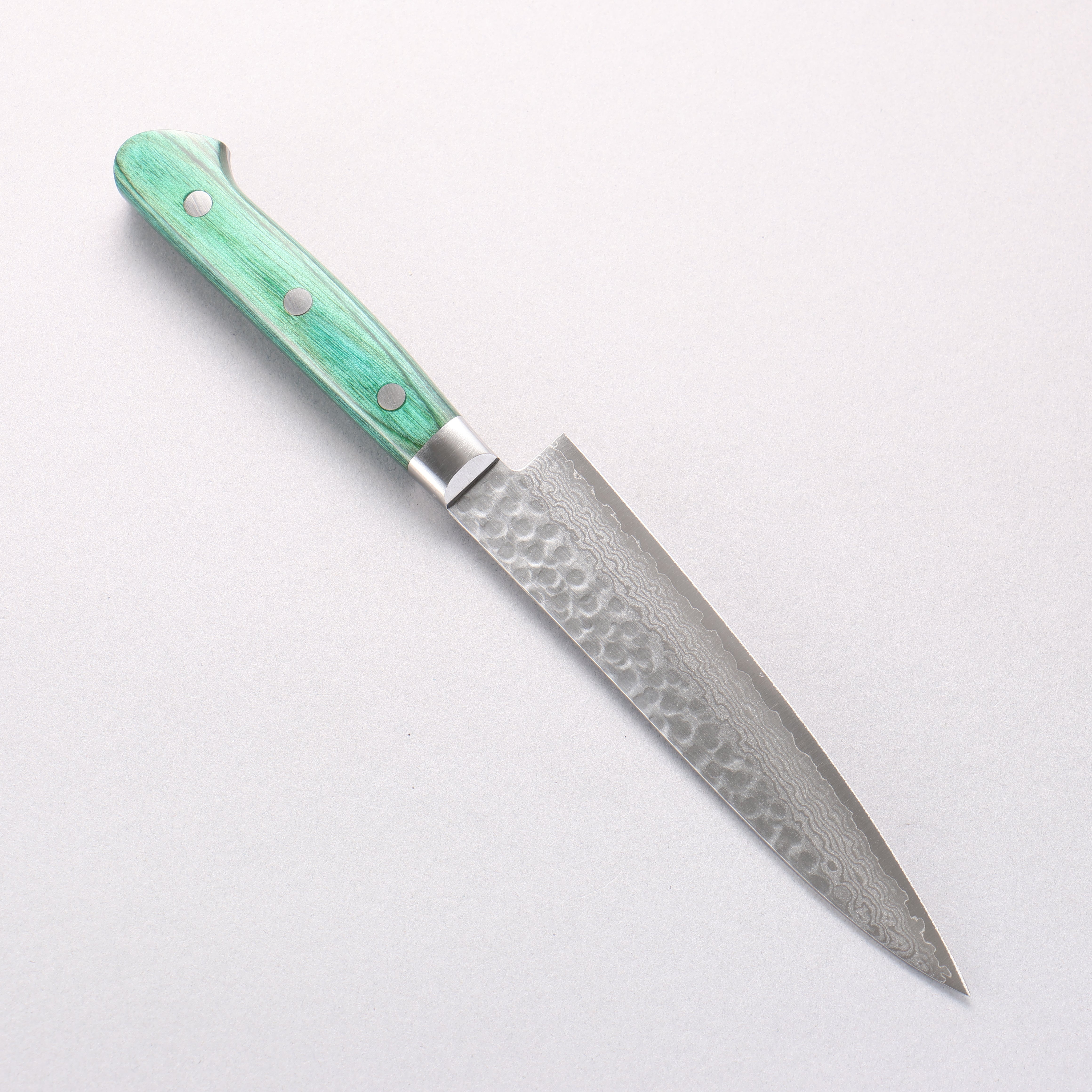 堺 孝行 VG10 17層大馬士革紋 多用途小刀 135mm 合成木（綠色） 握把 - 清助刃物