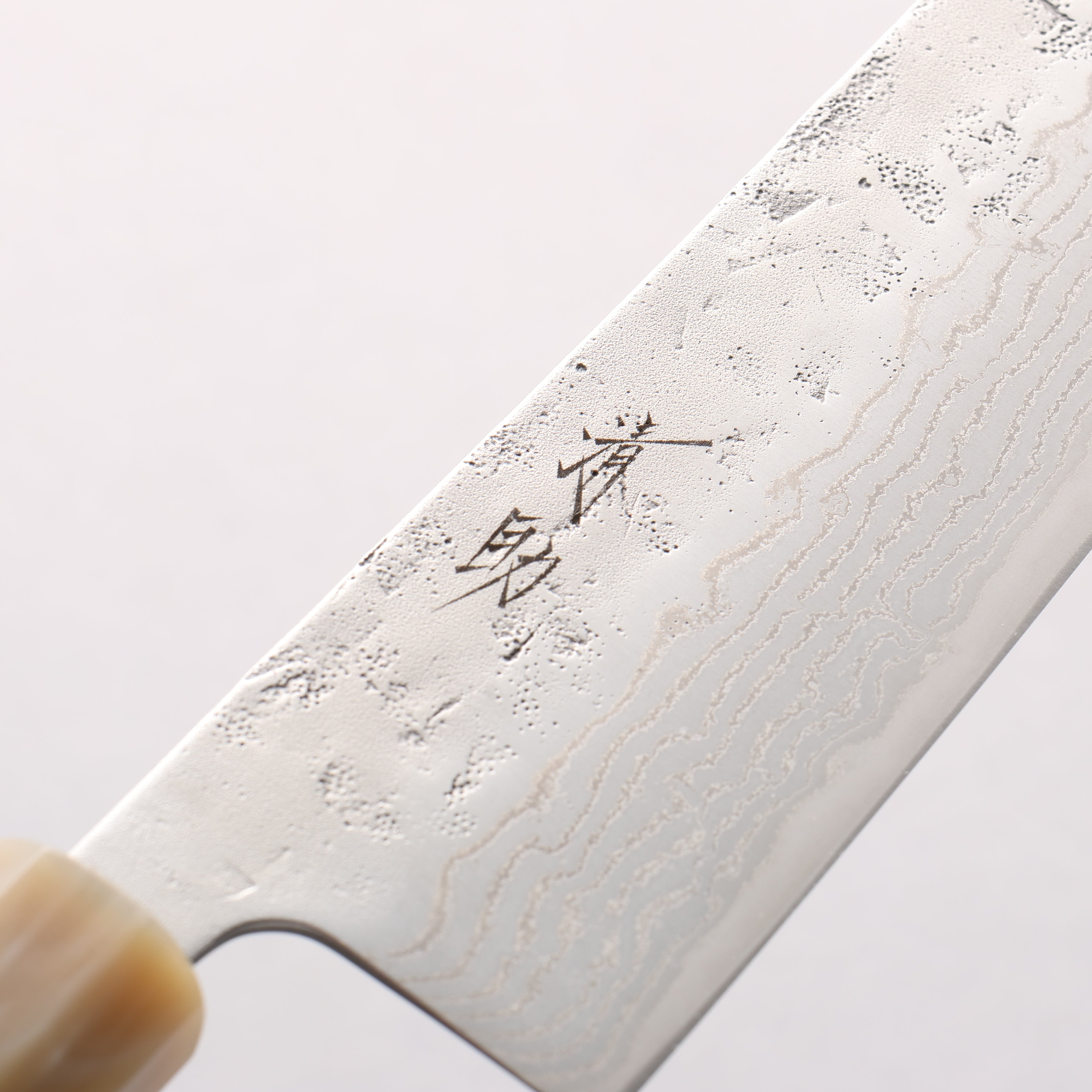 清助 瑞典鋼 大馬士革紋 和紙地 牛刀 240mm 木蘭 握把