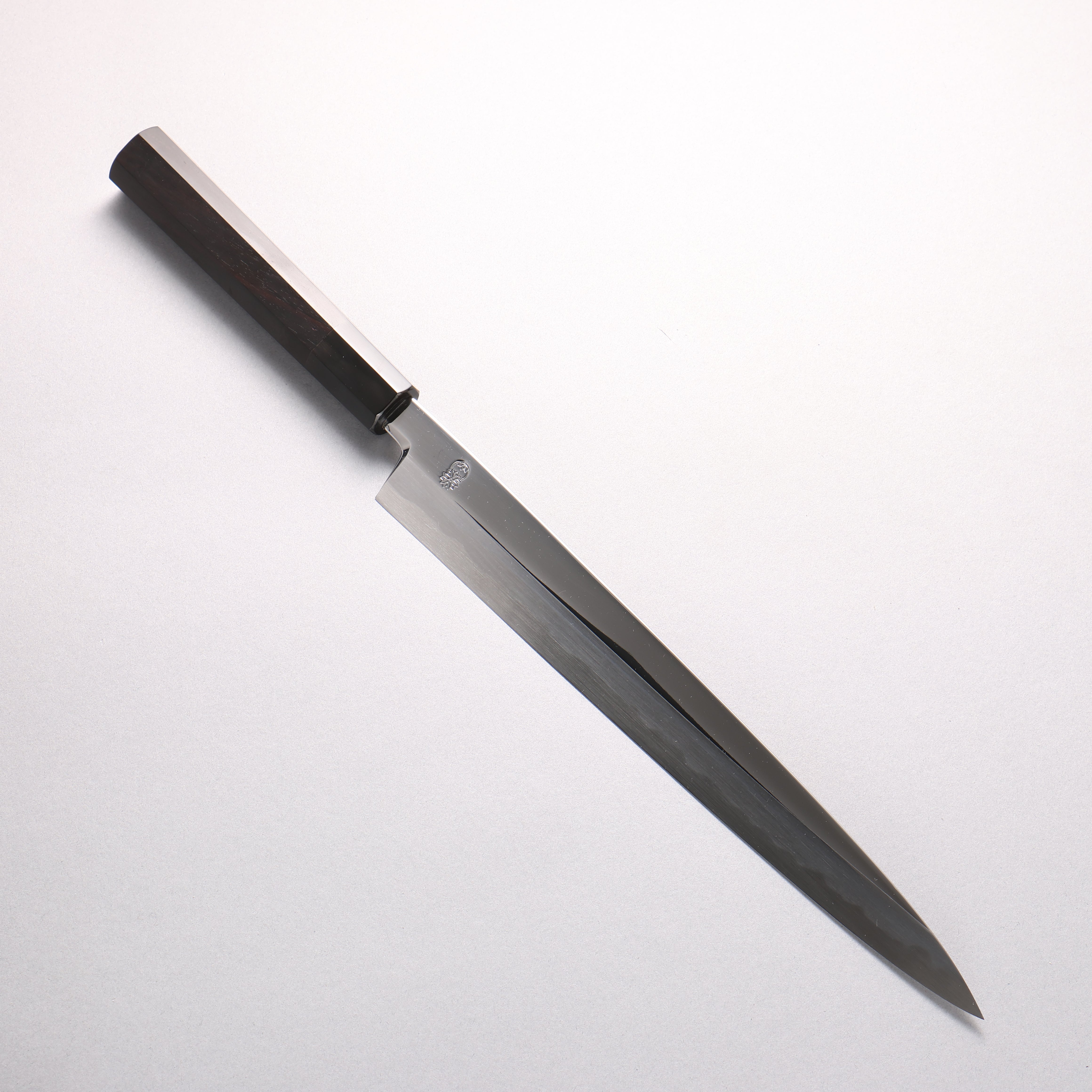 重陽 青鋼一號 鏡面處理 柳刃 270mm 黑檀　(口輪：黑水牛角) 握把