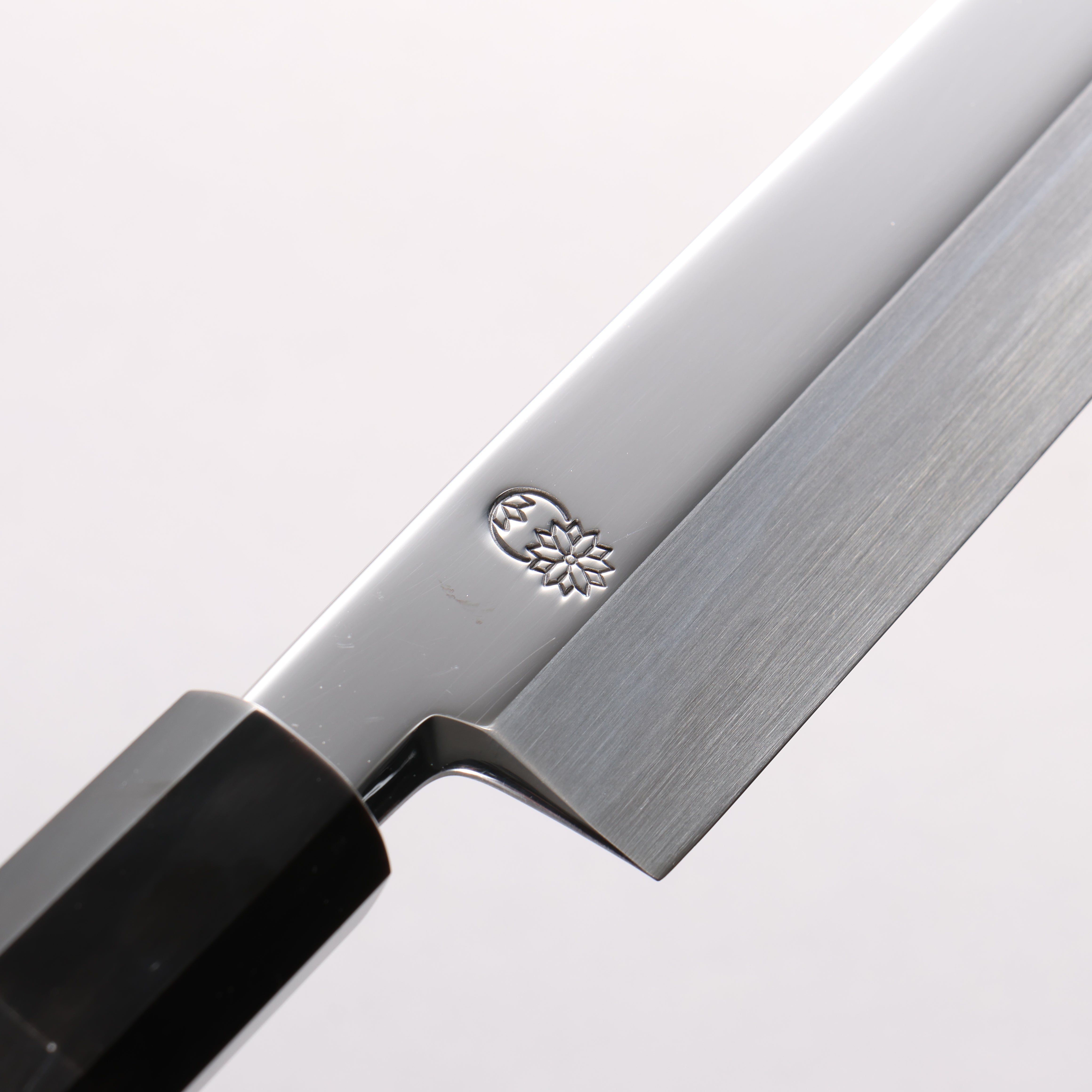 重陽 青鋼一號 鏡面處理 柳刃 270mm 黑檀　(口輪：黑水牛角) 握把