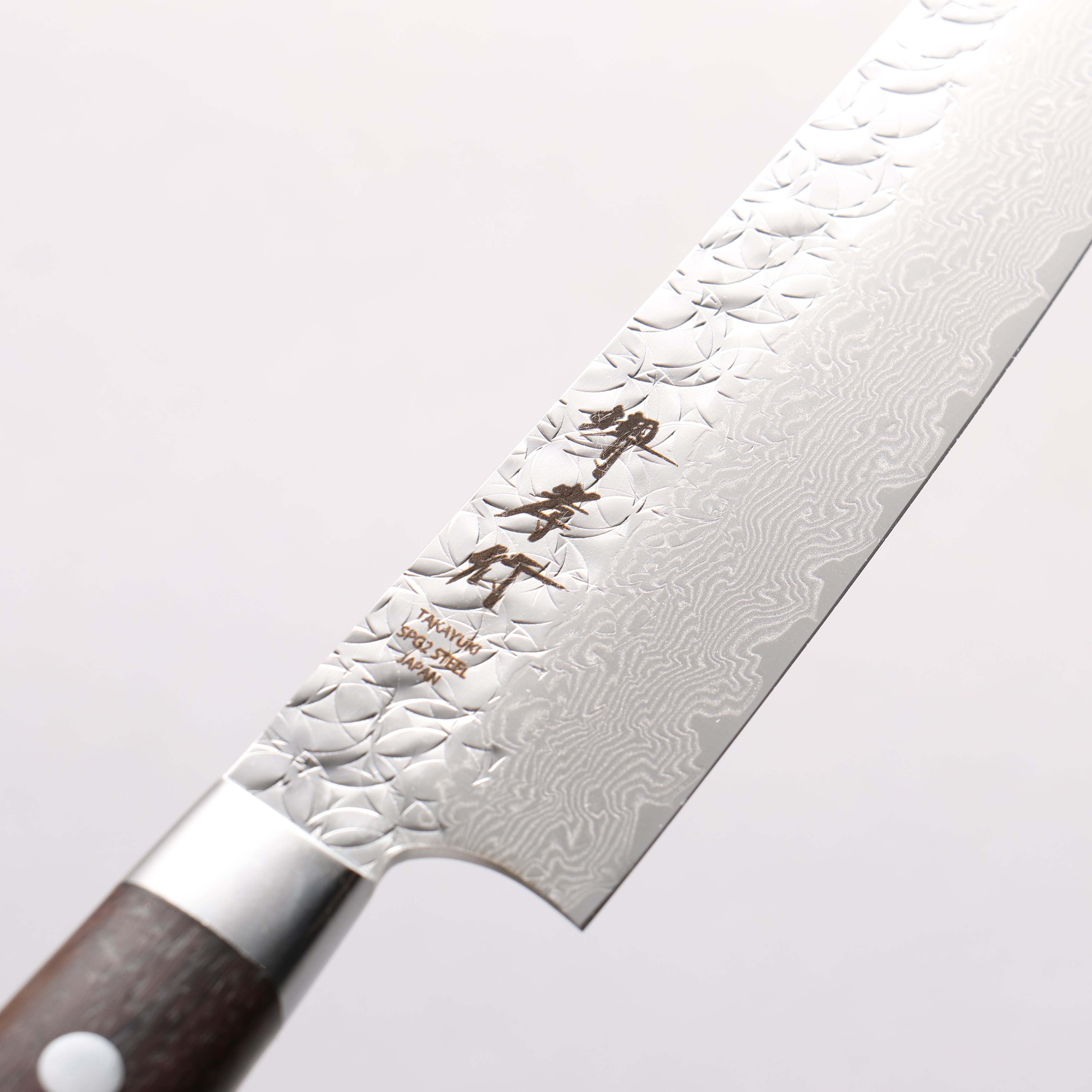 堺 孝行 SG2 鎚目 大馬士革紋 打磨處理 劍型多用途小刀 150mm 紫檀木 握把