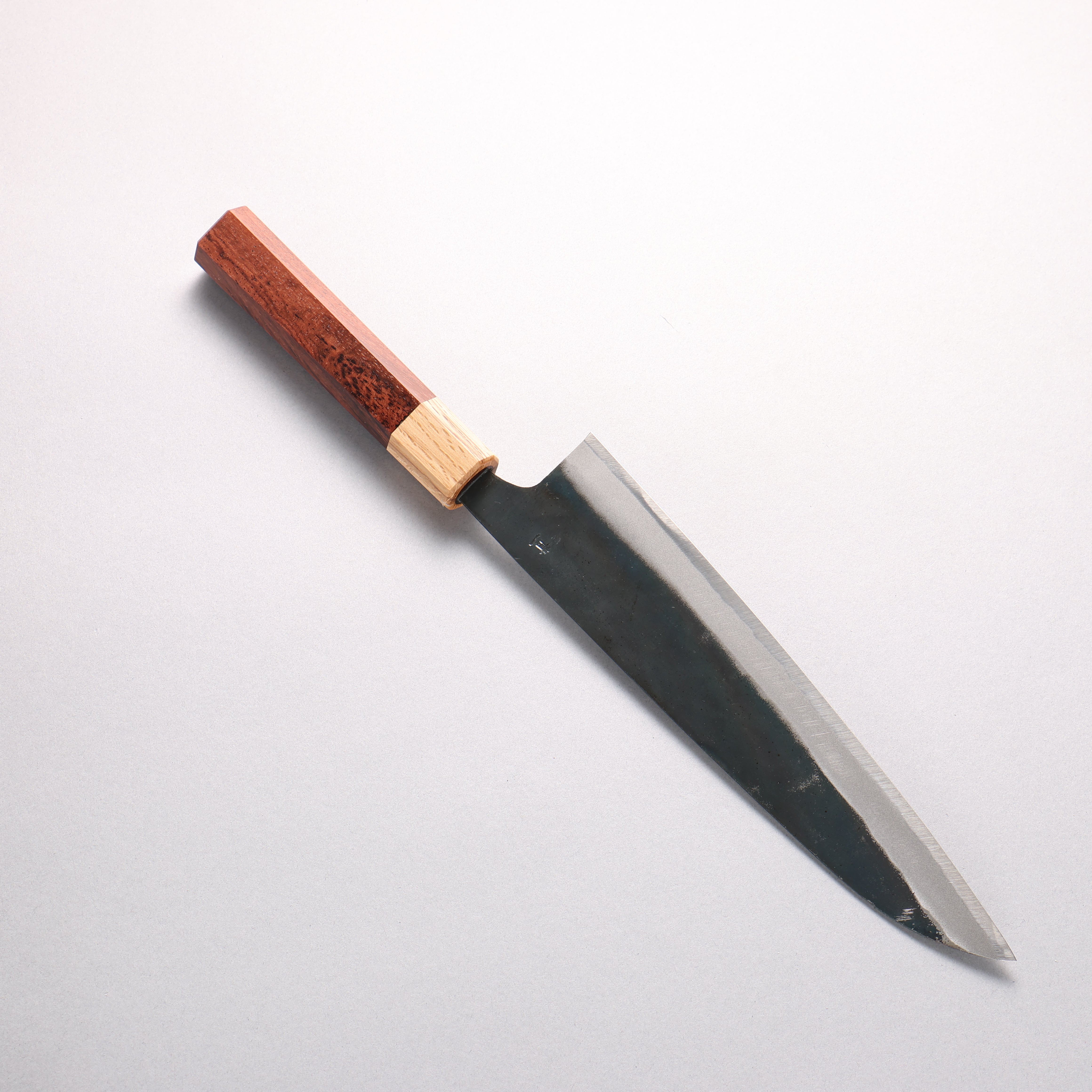 清助 青鋼一號 黑打 牛刀 210mm 紫檀木（口輪：樫） 握把