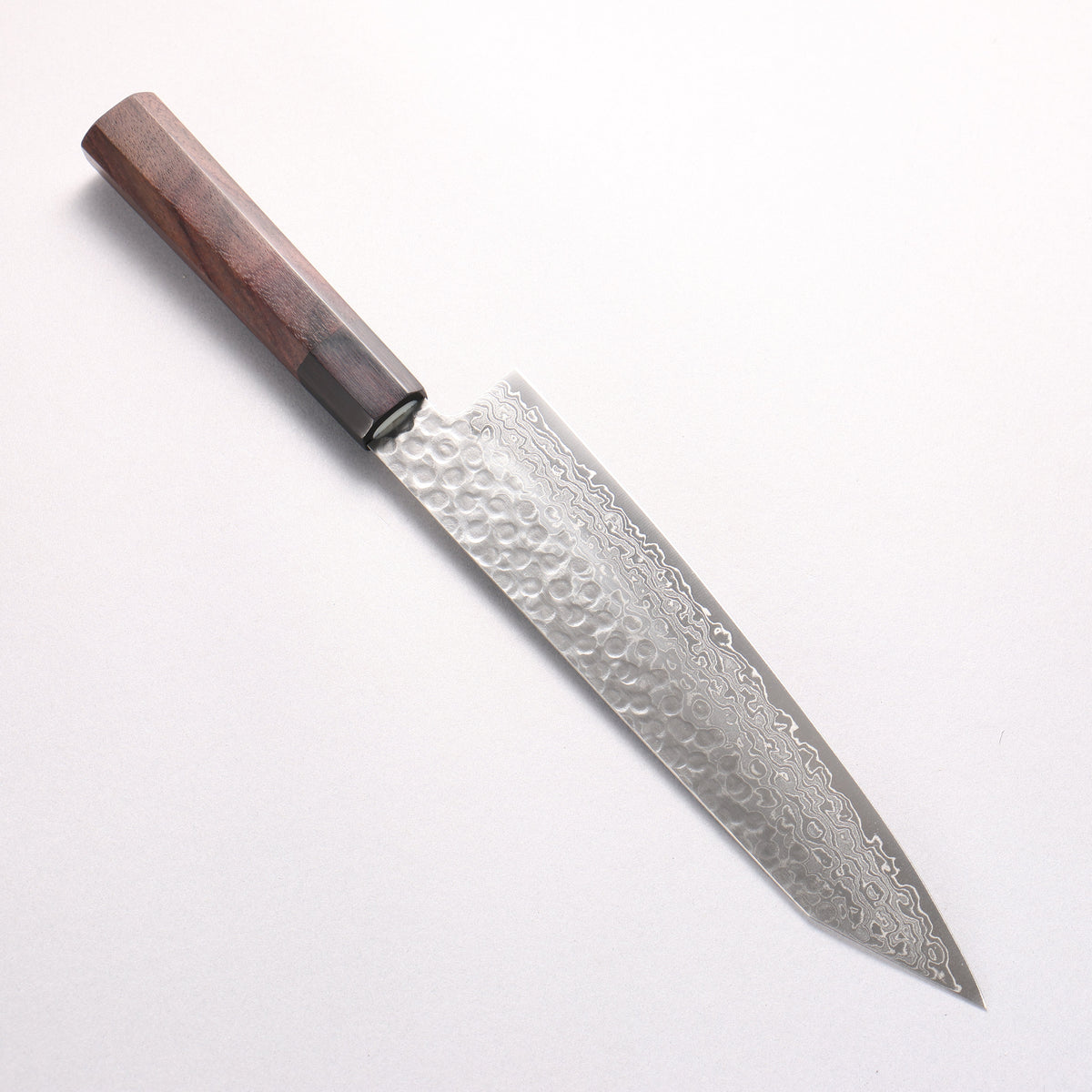 清助 AUS10 45層大馬士革紋 切付牛刀 210mm 紫檀木 握把 - 清助刃物