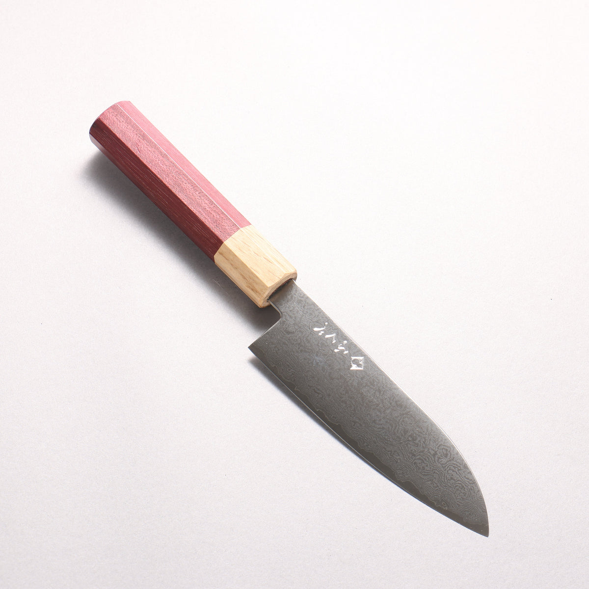 Fukube VG10 16層大馬士革紋 三德刀 130mm 紫心木 握把 - 清助刃物