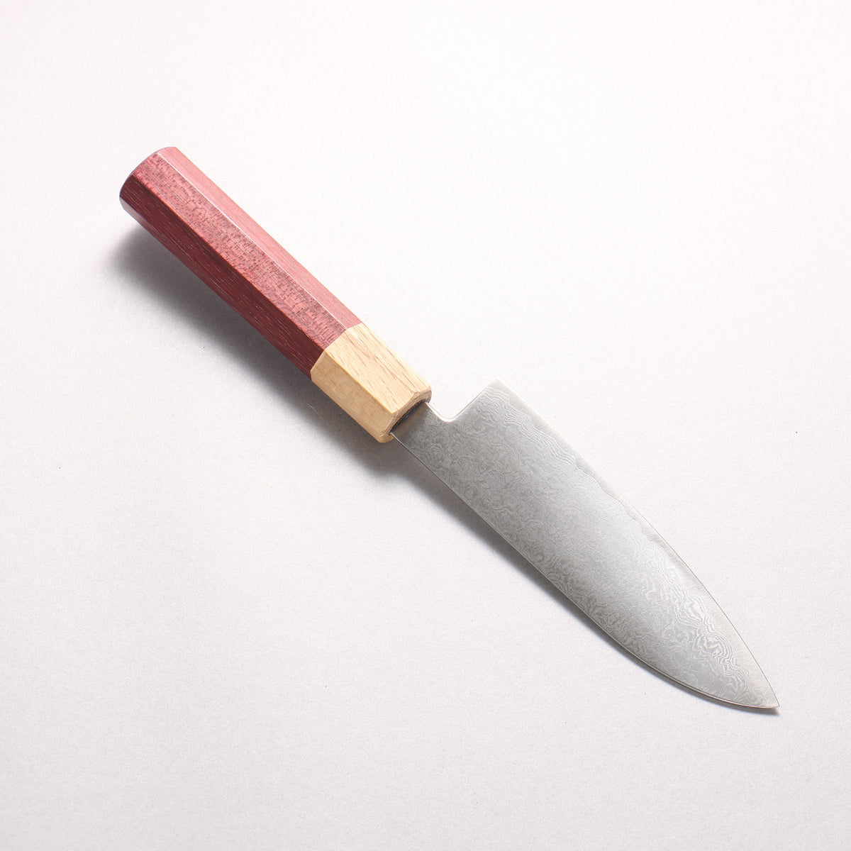 Fukube VG10 16層大馬士革紋 三德刀 130mm 紫心木 握把 - 清助刃物