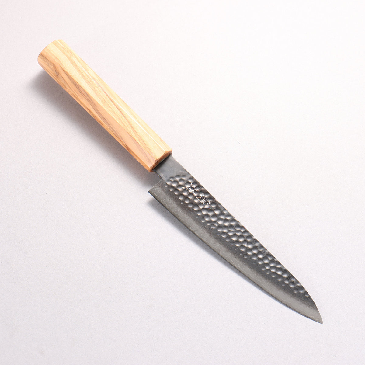 翁流 VG10 鎚目 大馬士革紋 黑染 多用途小刀 150mm 橄欖樹 握把