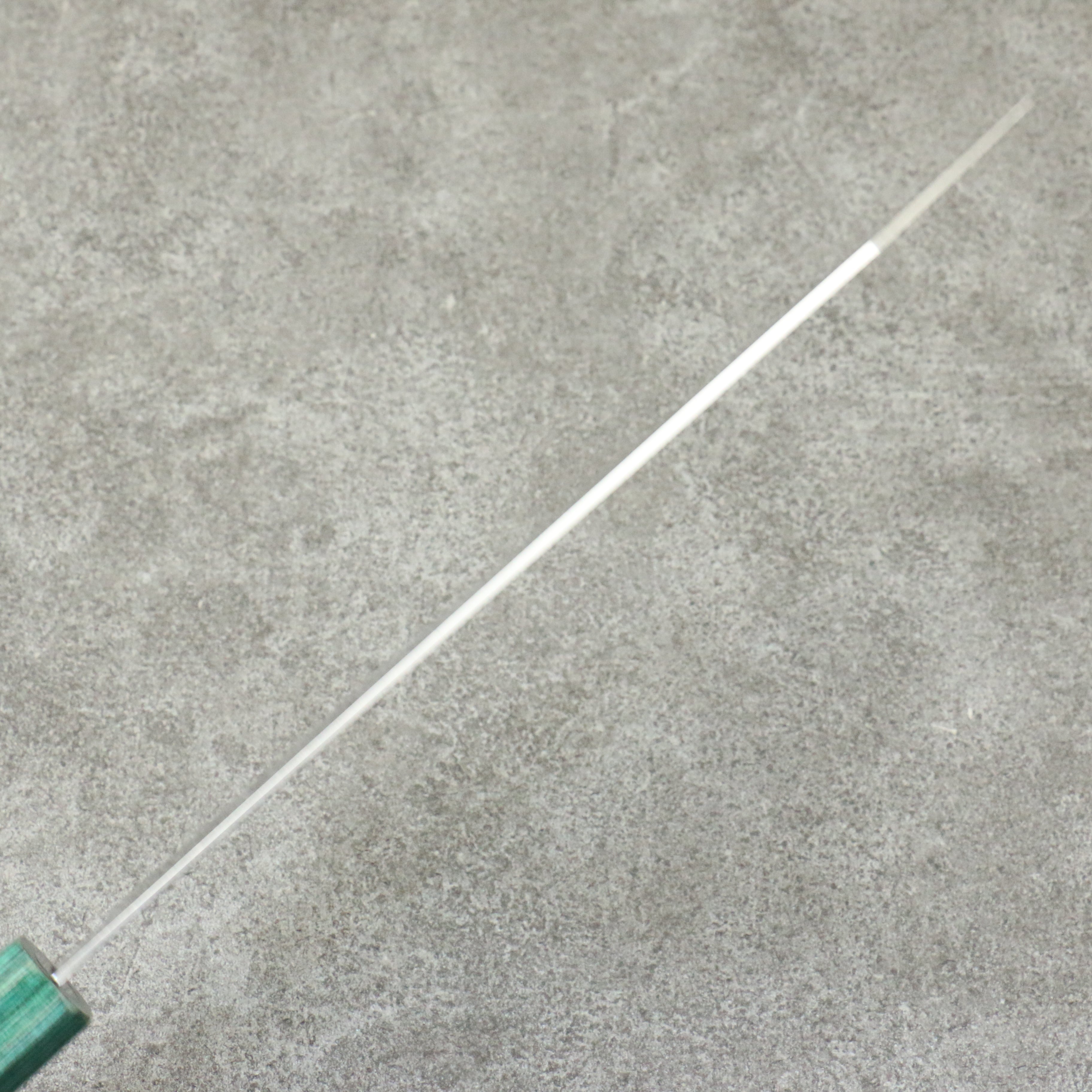 清助 AUS10 鏡面菱格紋 切付牛刀 210mm 黑合成木（口輪：綠合成木） 握把 - 清助刃物