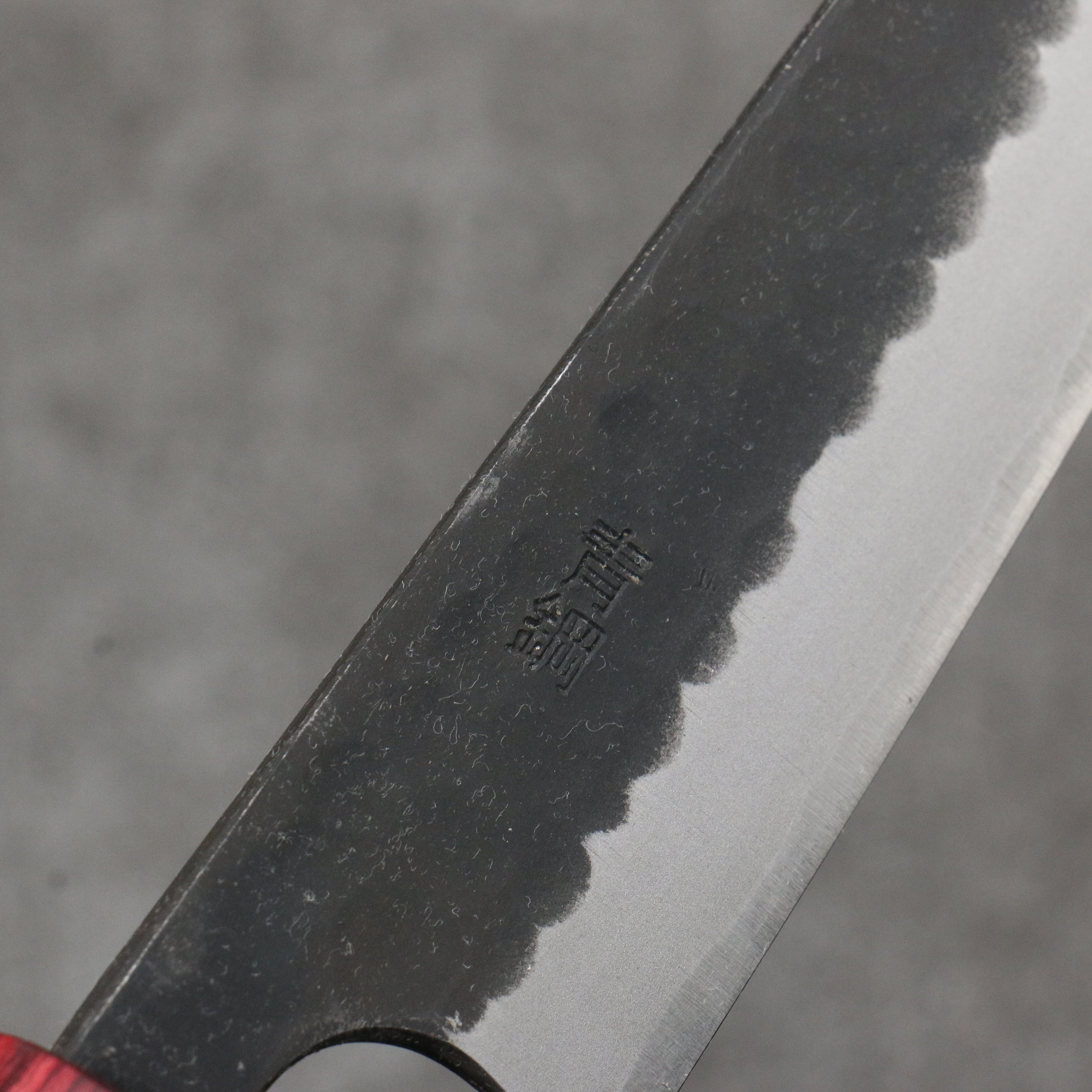 山本 直 青鋼 黑打 多用途小刀 日本刀 135mm 紫檀木（口輪：紅合成木） 握把 - 清助刃物