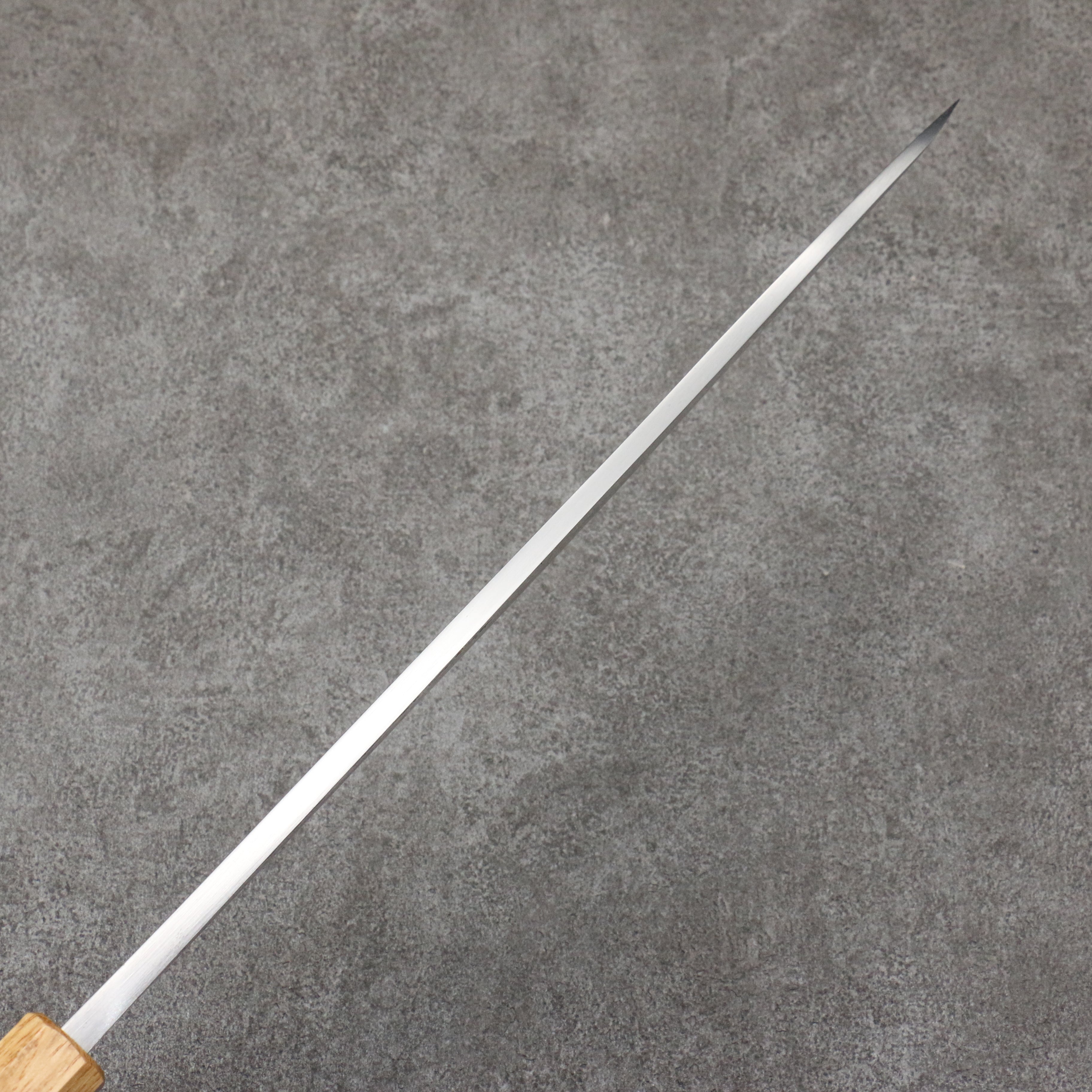 北岡 英雄 白鋼二號 大馬士革紋 身卸出刃 日本刀 300mm 燒櫟木 握把 - 清助刃物