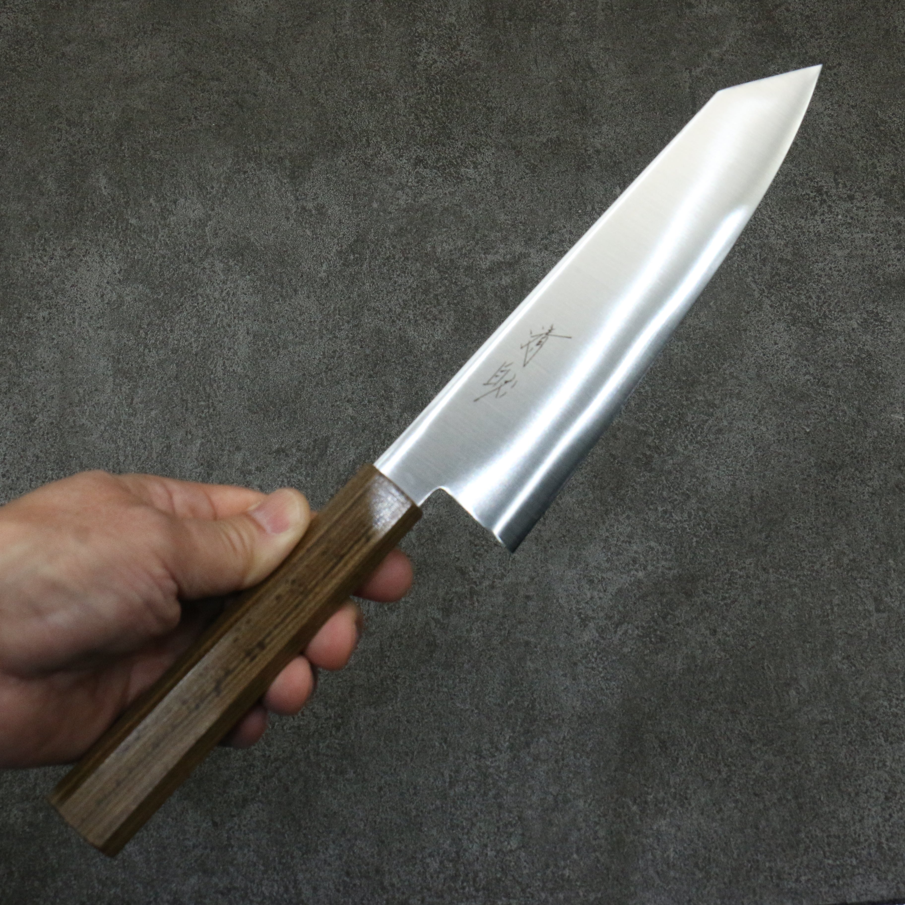 清助 不鏽鋼 切付三德刀 180mm 灰檀 握把 - 清助刃物