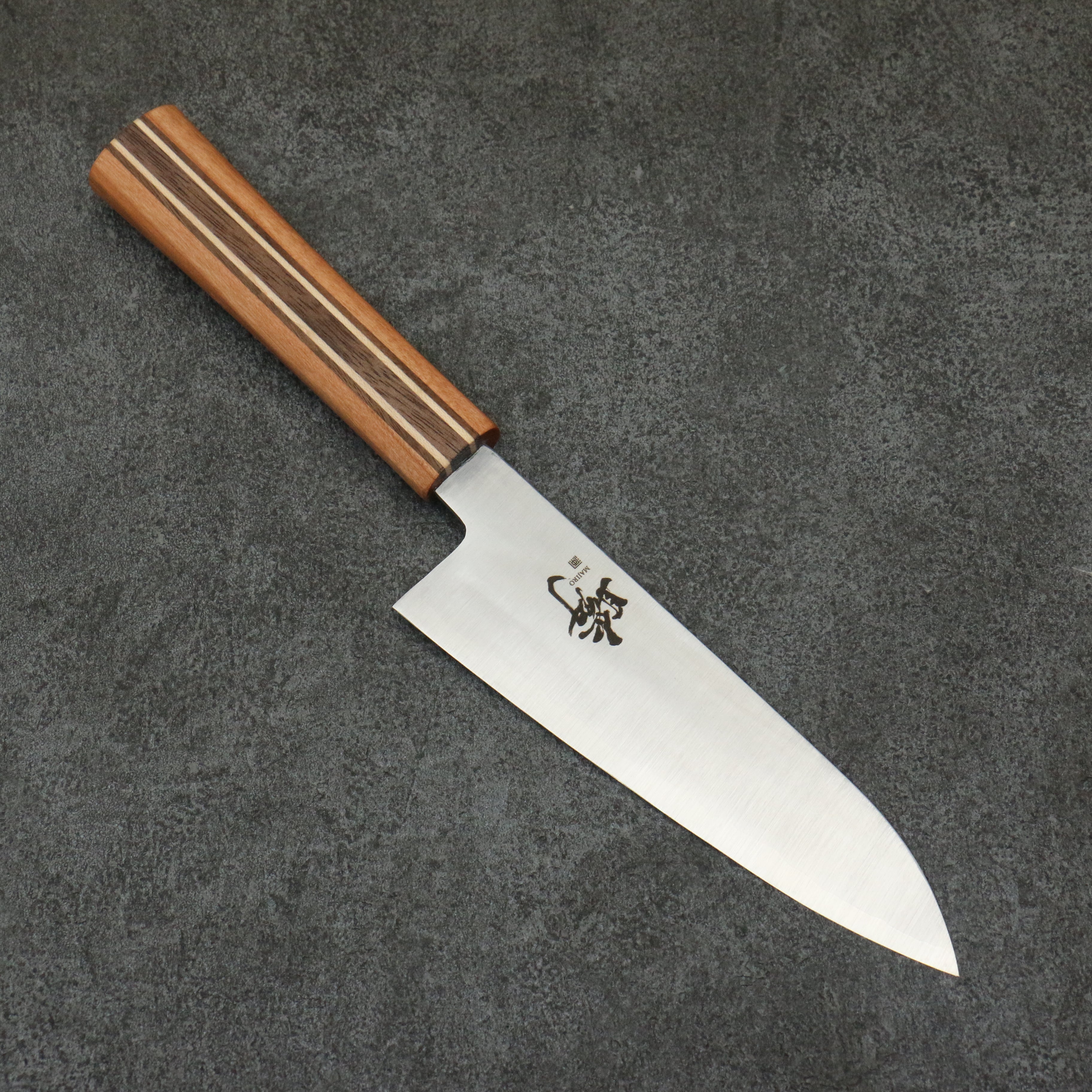 田中 誠貴 瞬 銀三鋼 三德刀 165mm 楓櫻核桃木複合材 握把 - 清助刃物