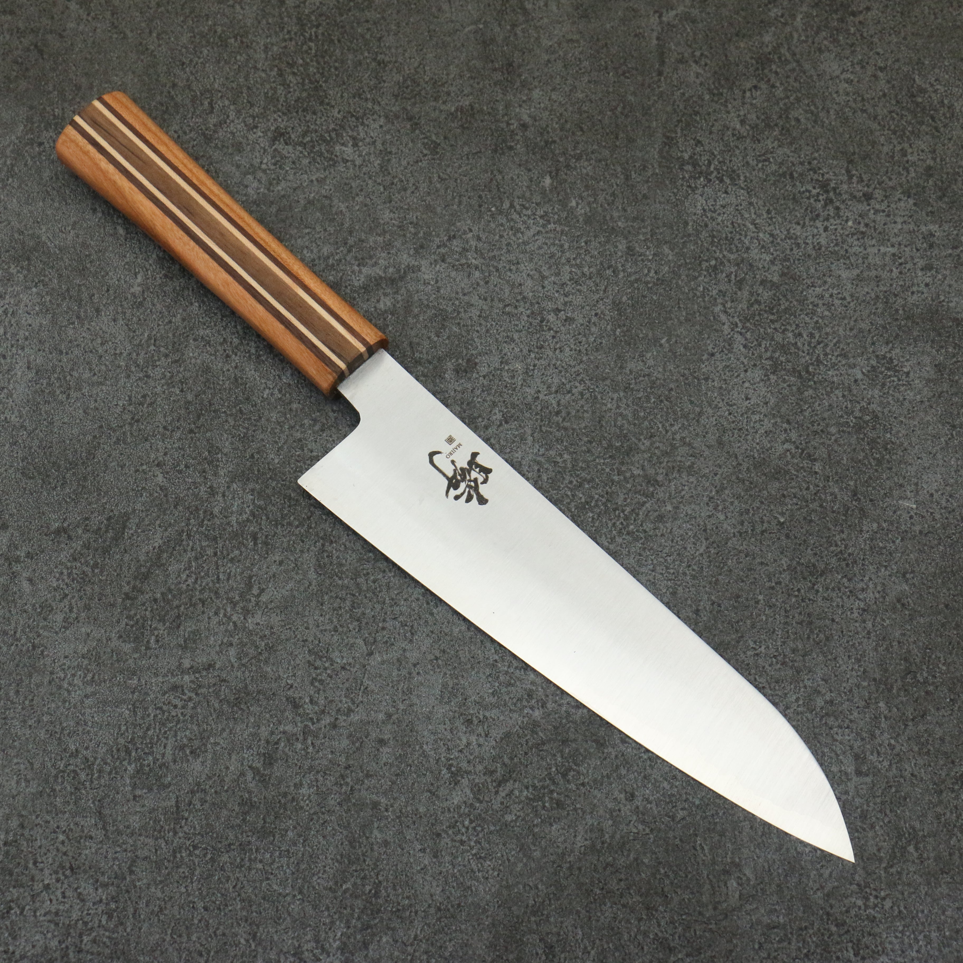 田中 誠貴 瞬 銀三鋼 牛刀 190mm 楓櫻核桃木複合材 握把 - 清助刃物