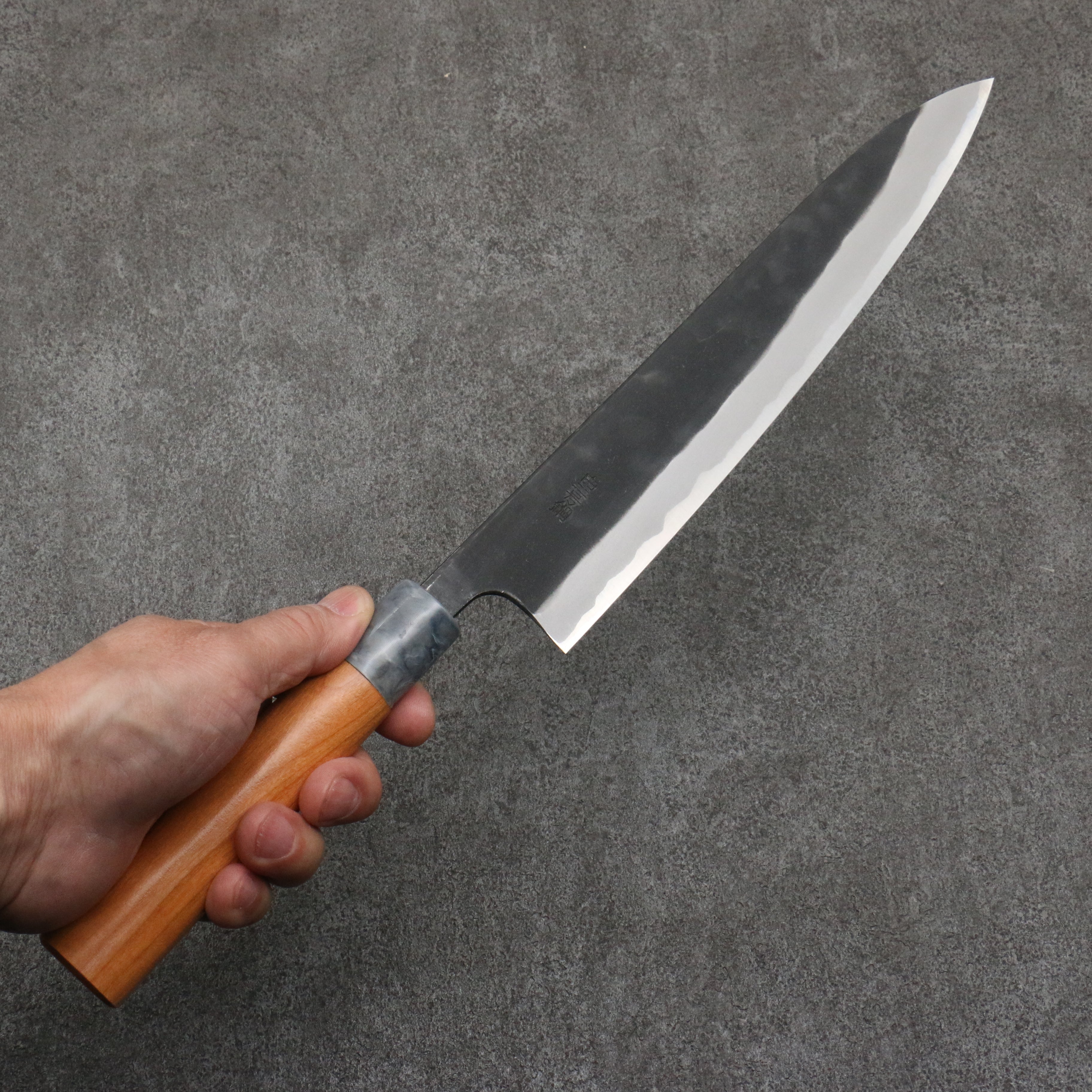山本 直 白鋼二號 黑打 筋引 240mm 櫻桃木 握把 - 清助刃物