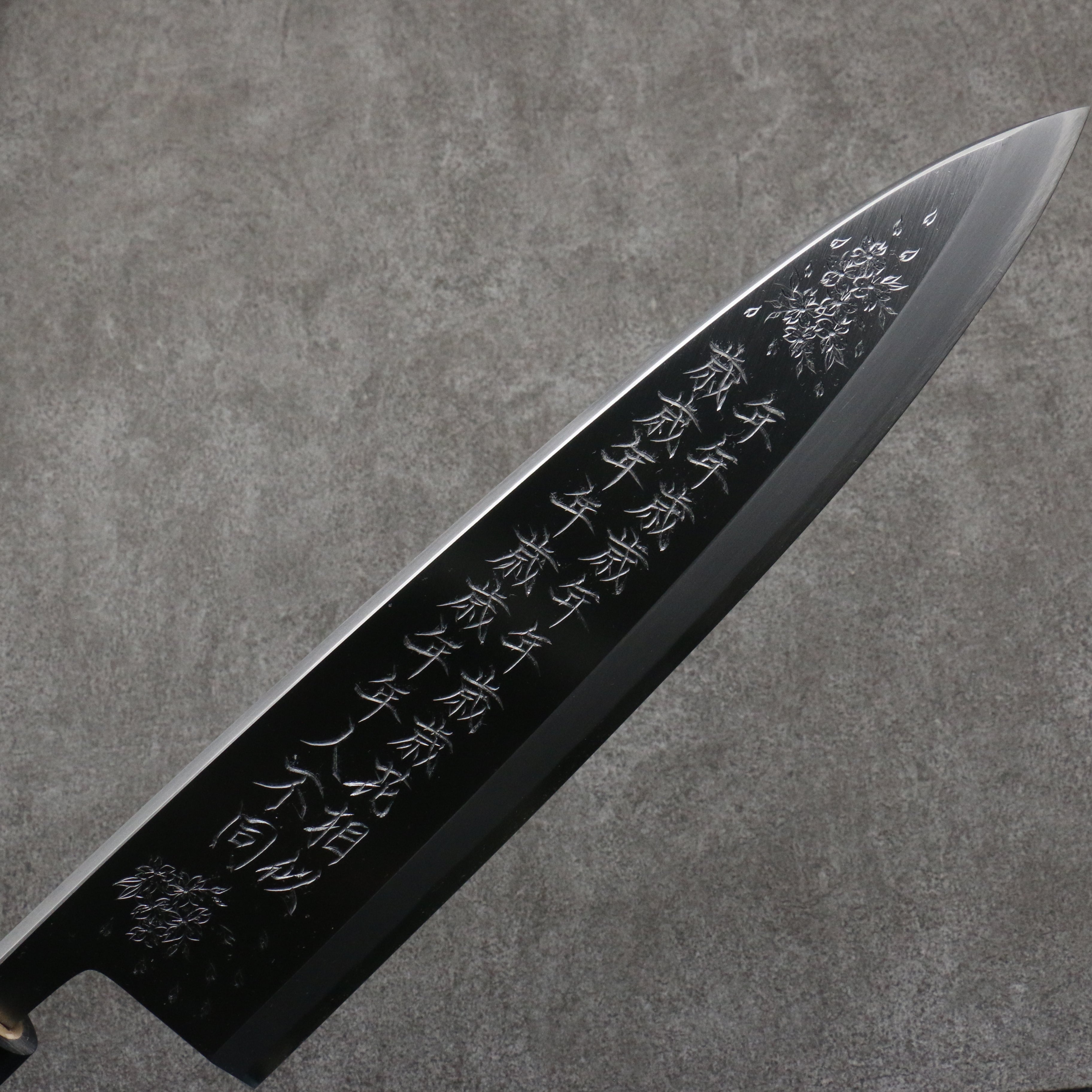 堺 孝行 窪田雕刻 年年歳歳 白鋼二號 出刃 300mm 木蘭 握把 - 清助刃物